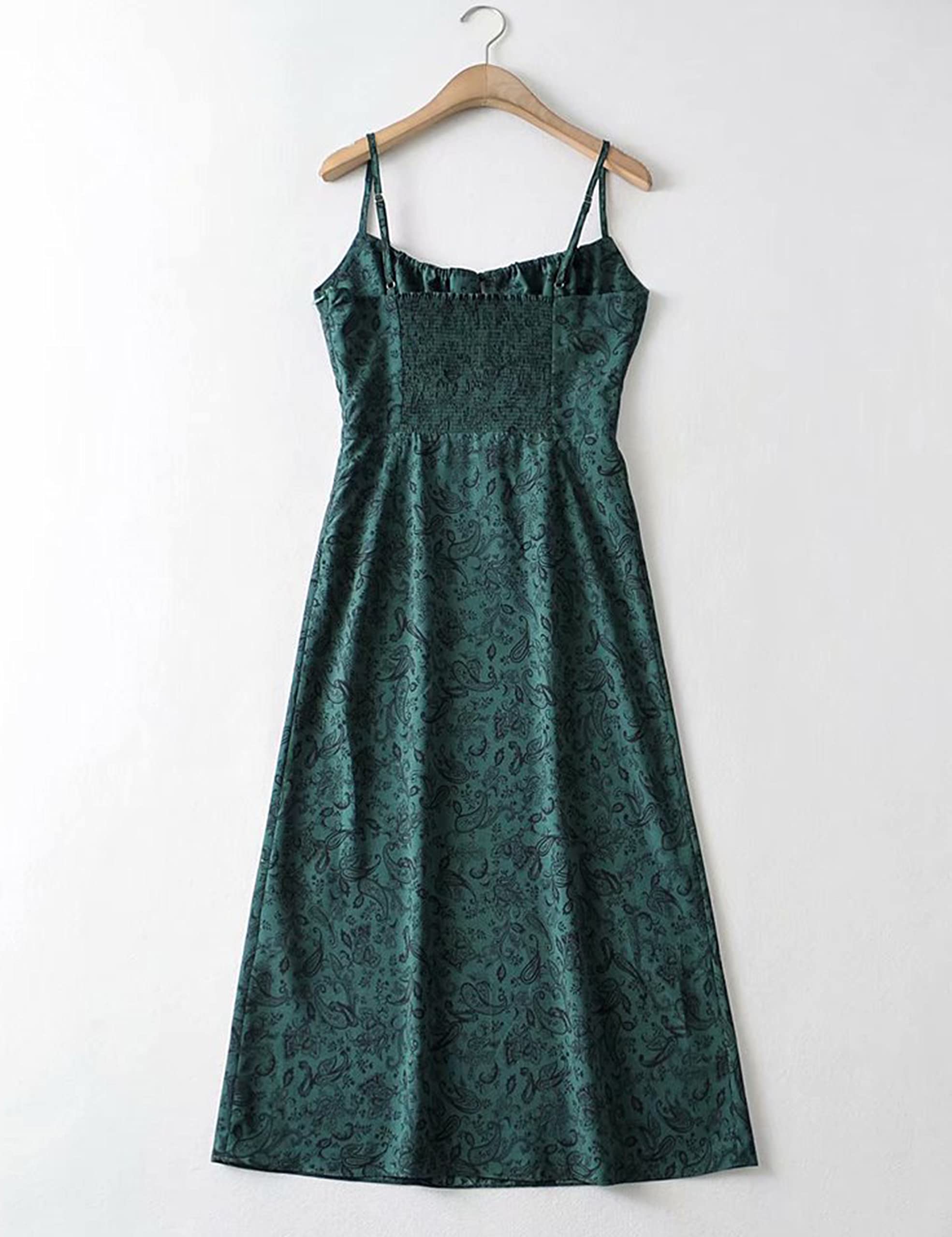 Omoone Women's Floral Summer Dress - Low Cut Square Neck Spaghetti Strap Tie Front Bodycon Mini Dress | 90s Y2K Vintage Style for Beach, Party & Date Night Outfits