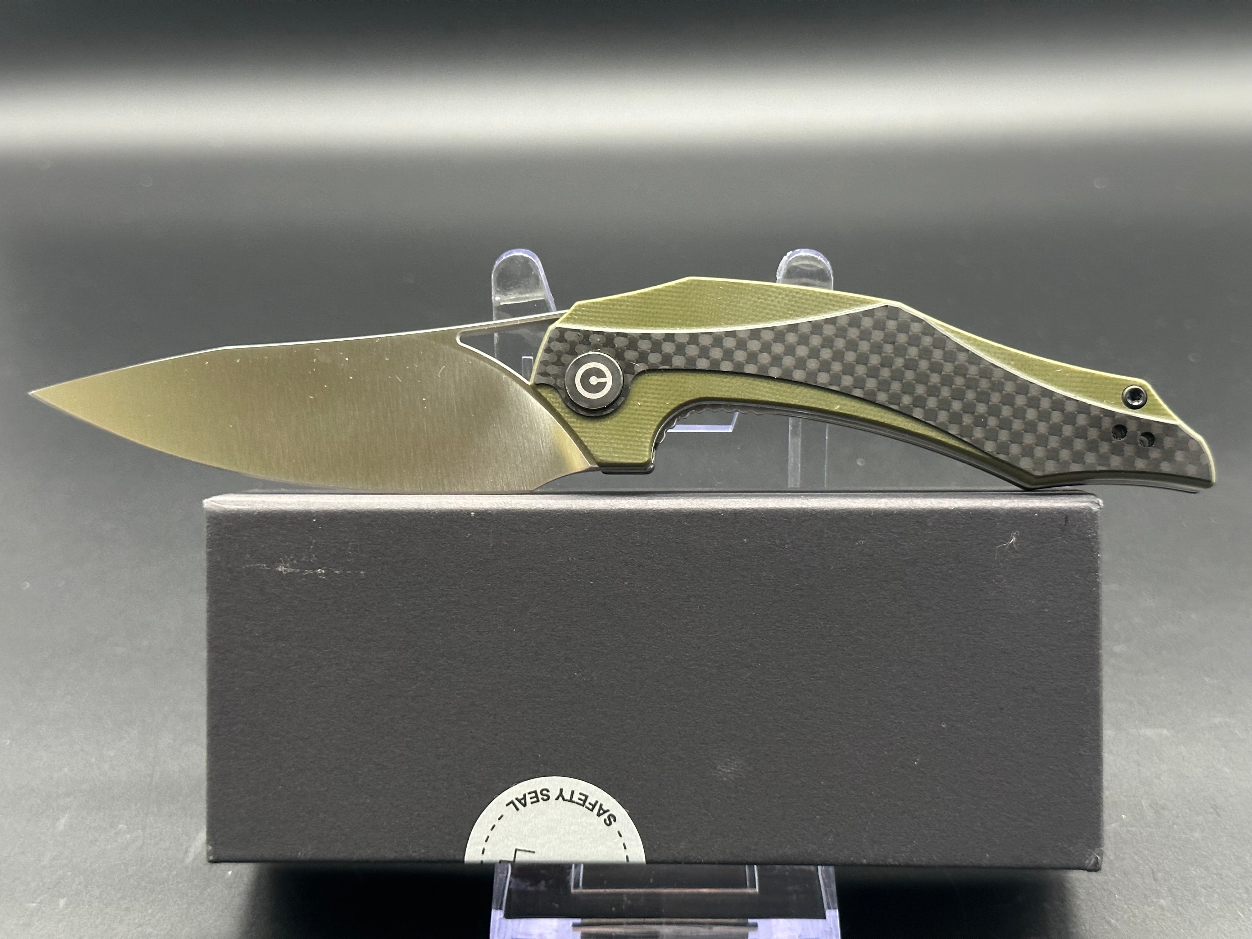 CIVIVI Isham Plethiros Folding Pocket Knife - EDC Tactical Knife with D2 Steel Blade & G10 Handle for Outdoor, Camping, and Everyday Carry