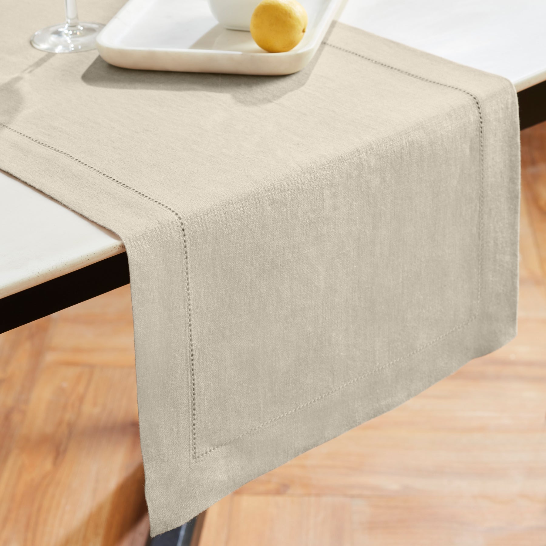 Sonoma Hemstitch Table Runner - Elegant Linen Table Decor for Dining & Special Occasions | Perfect for Weddings, Holidays & Home Decor