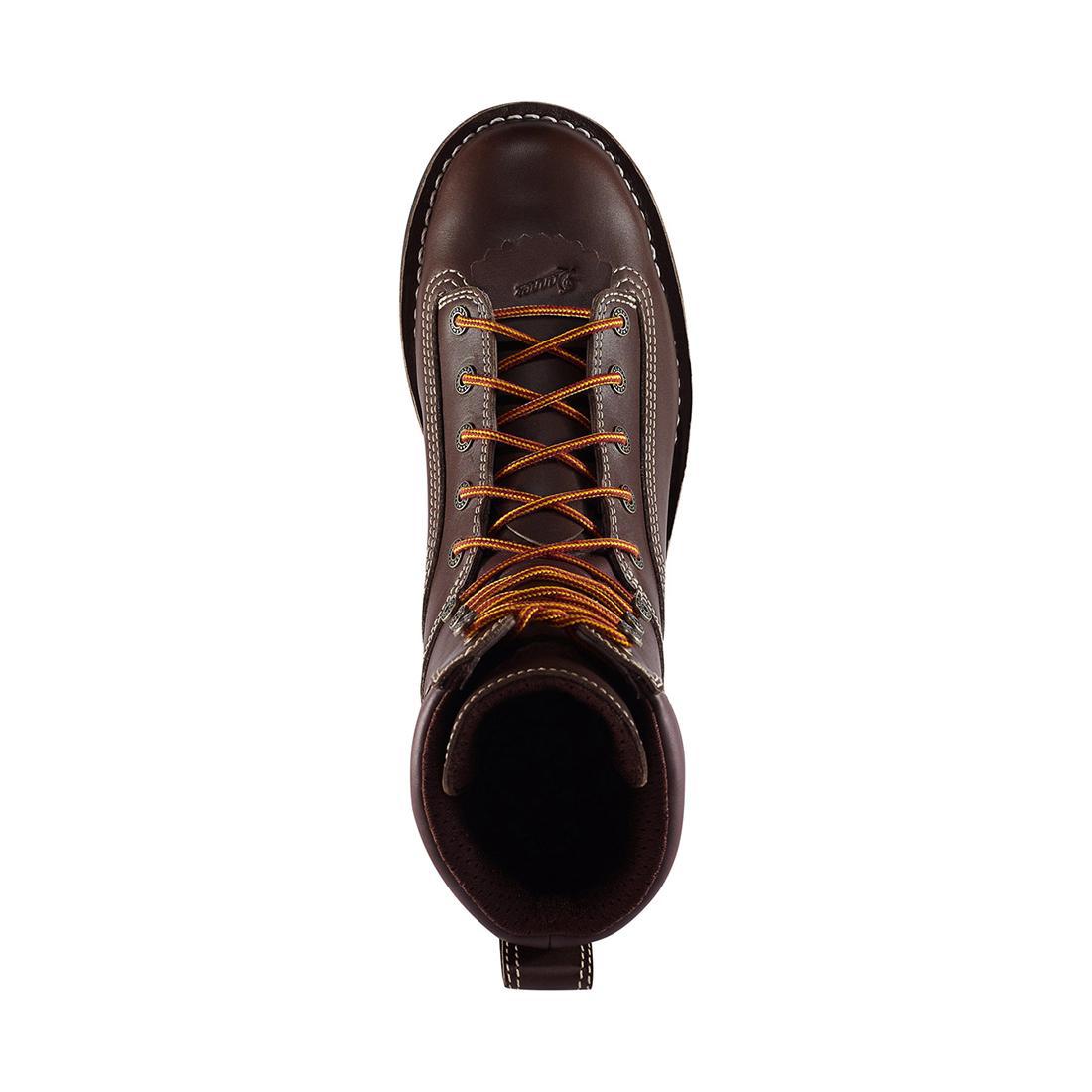 Quarry USA Men's 8-Inch Soft Toe Work Boots - Brown Leather Safety Shoes for Construction, Landscaping & Outdoor Work - Comfortable Non-Slip Work Boots for Men