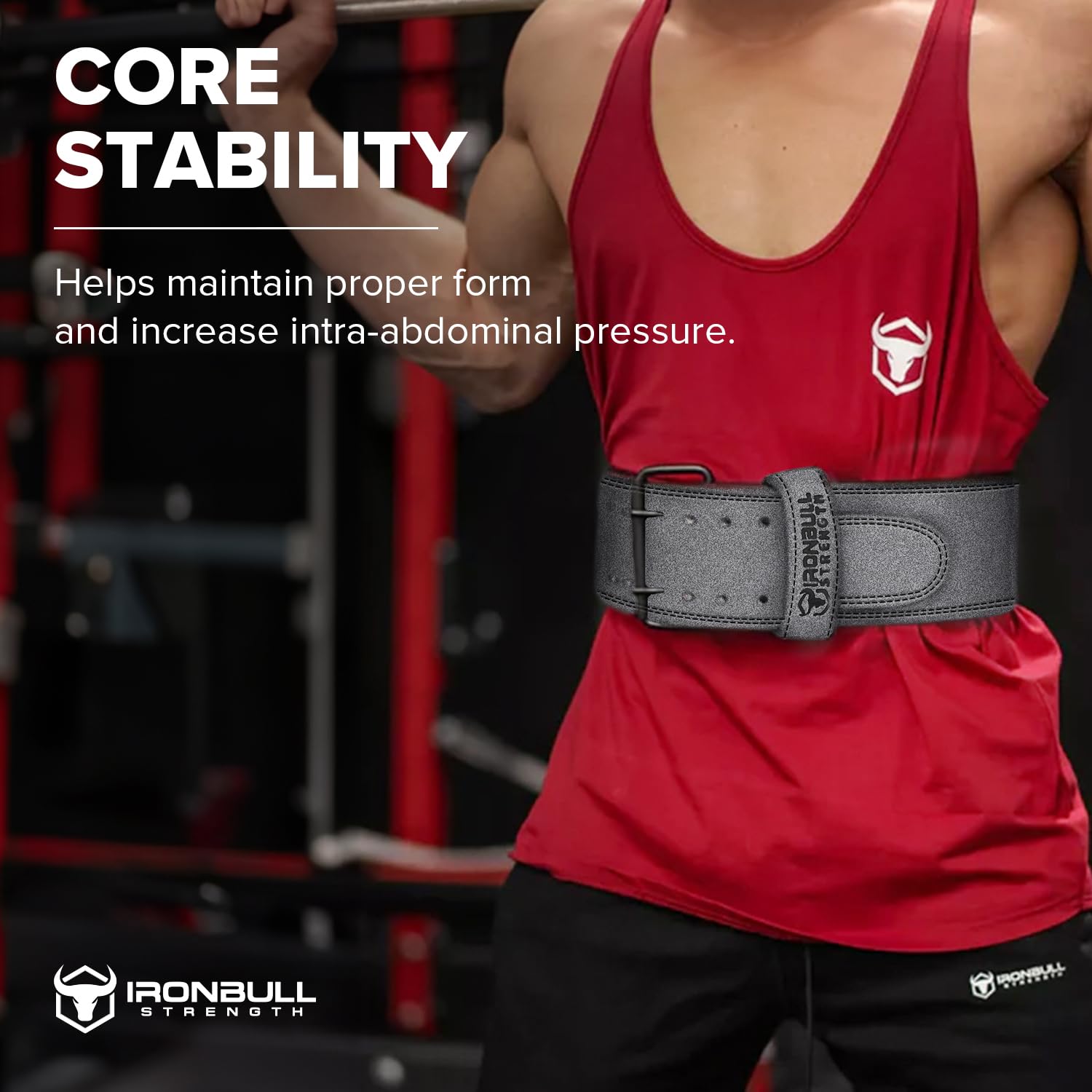 IPF Approved Powerlifting Belt 10mm - Leather Weight Lifting Belt for Squats, Deadlifts & Bench Press - 4 Inch Gym Belt for Men & Women - Back Support for Strength Training, Powerlifting & CrossFit - Perfect for Home Gym & Professional Competitions