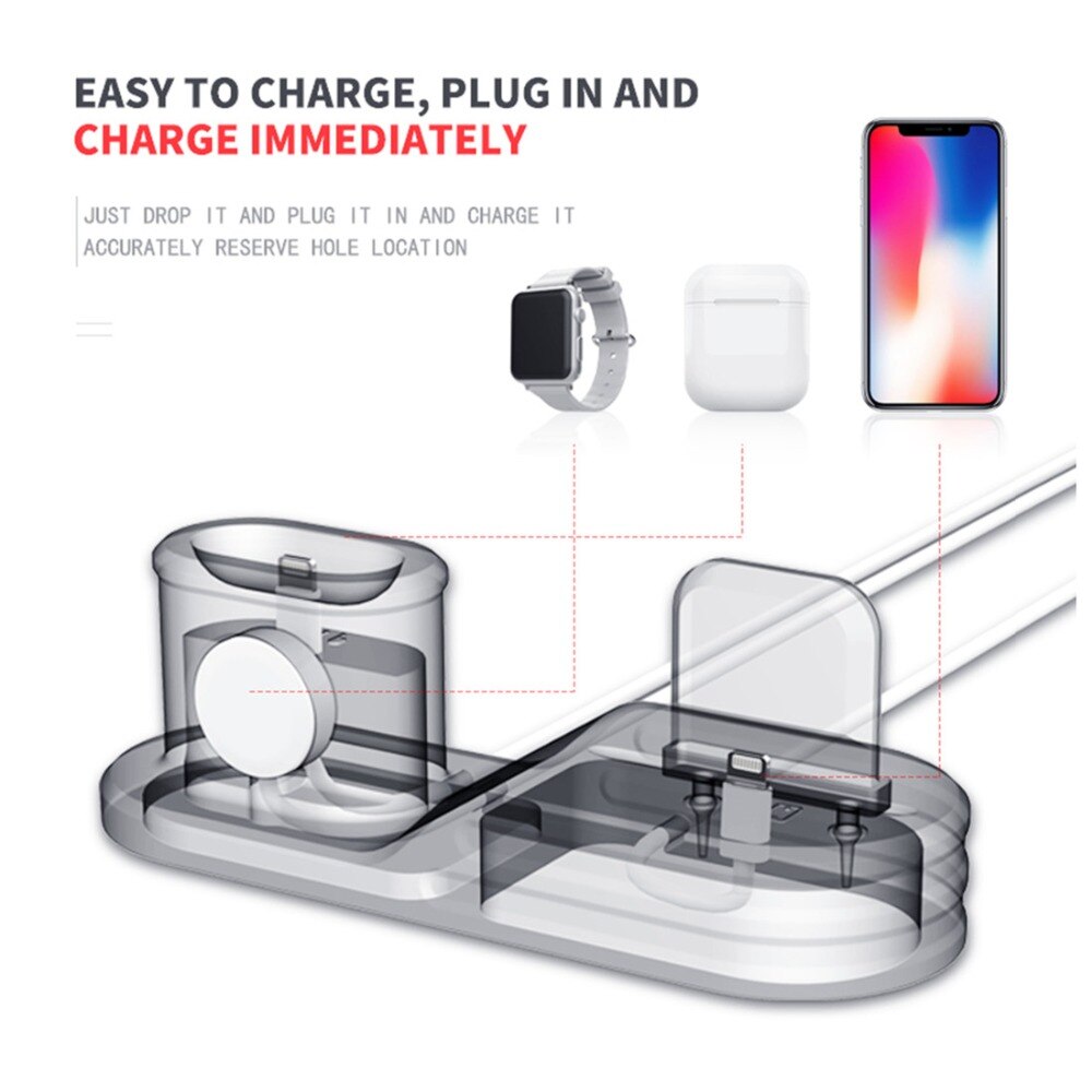 Premium 3-in-1 Wireless Charging Station for Apple Watch, AirPods & iPhone - Fast Charging Dock for Home, Office & Travel
