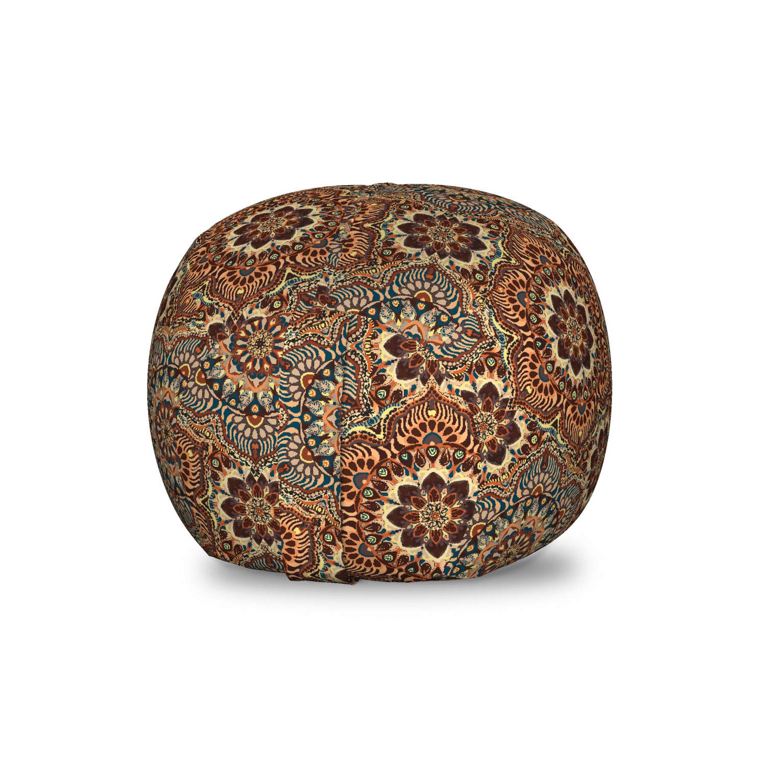 Ambesonne Mandala Storage Toy Bag Chair - Vintage Floral Paisley Design, Washable Stuffed Animal Organizer for Kids' Room, Small Multicolor Ottoman - Perfect for Nursery Decor & Toy Storage Solutions