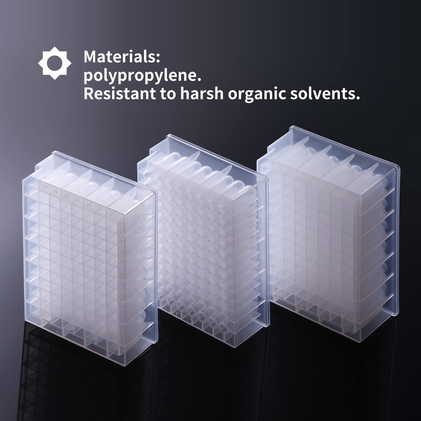96-Well Deep Well Plate, 2.2ml U-Bottom Plastic Storage Plate - Square 24 Wells, No Cap (Pack of 96) - Ideal for PCR, Sample Storage & Laboratory Research