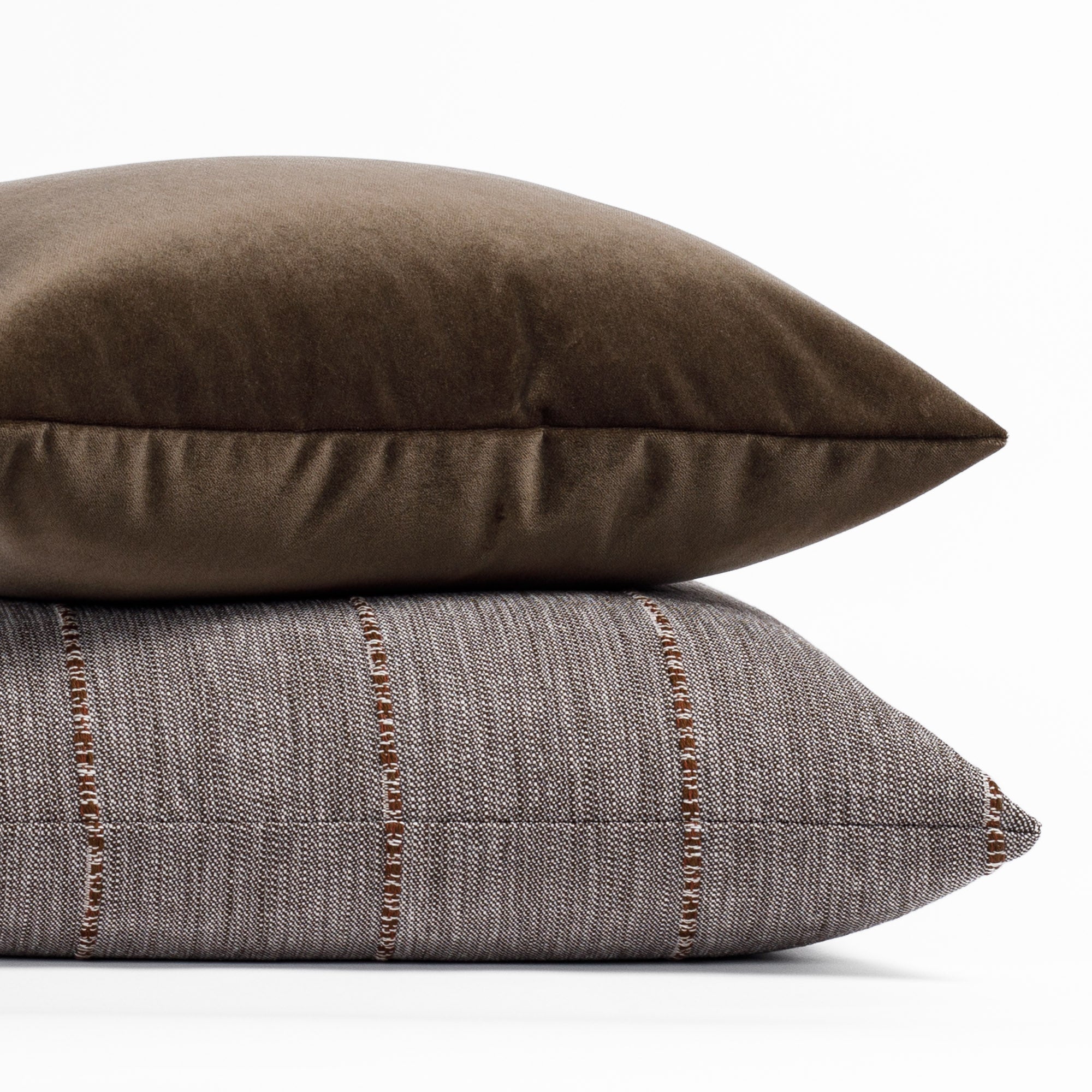 Brooklyn Stripe 22x22 Inch Decorative Throw Pillow Cover - Chocolate Brown - Perfect for Sofa, Bed, Couch & Home Decor