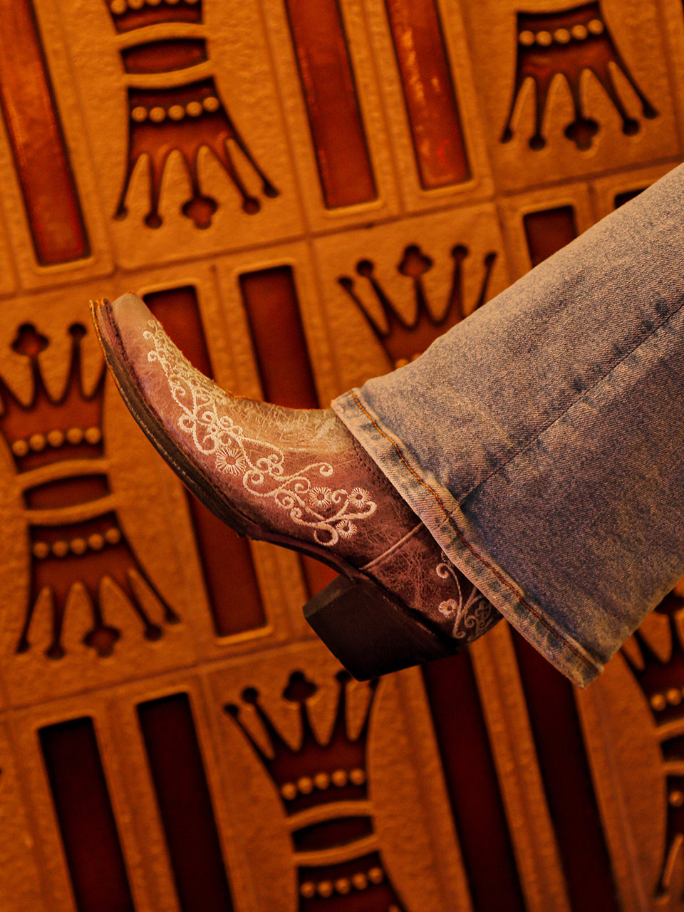 Women's Bone Color Floral Embroidered Cowboy Boots A1094 - Stylish Western Boots for Country Rides, Concerts & Fashion Outfits