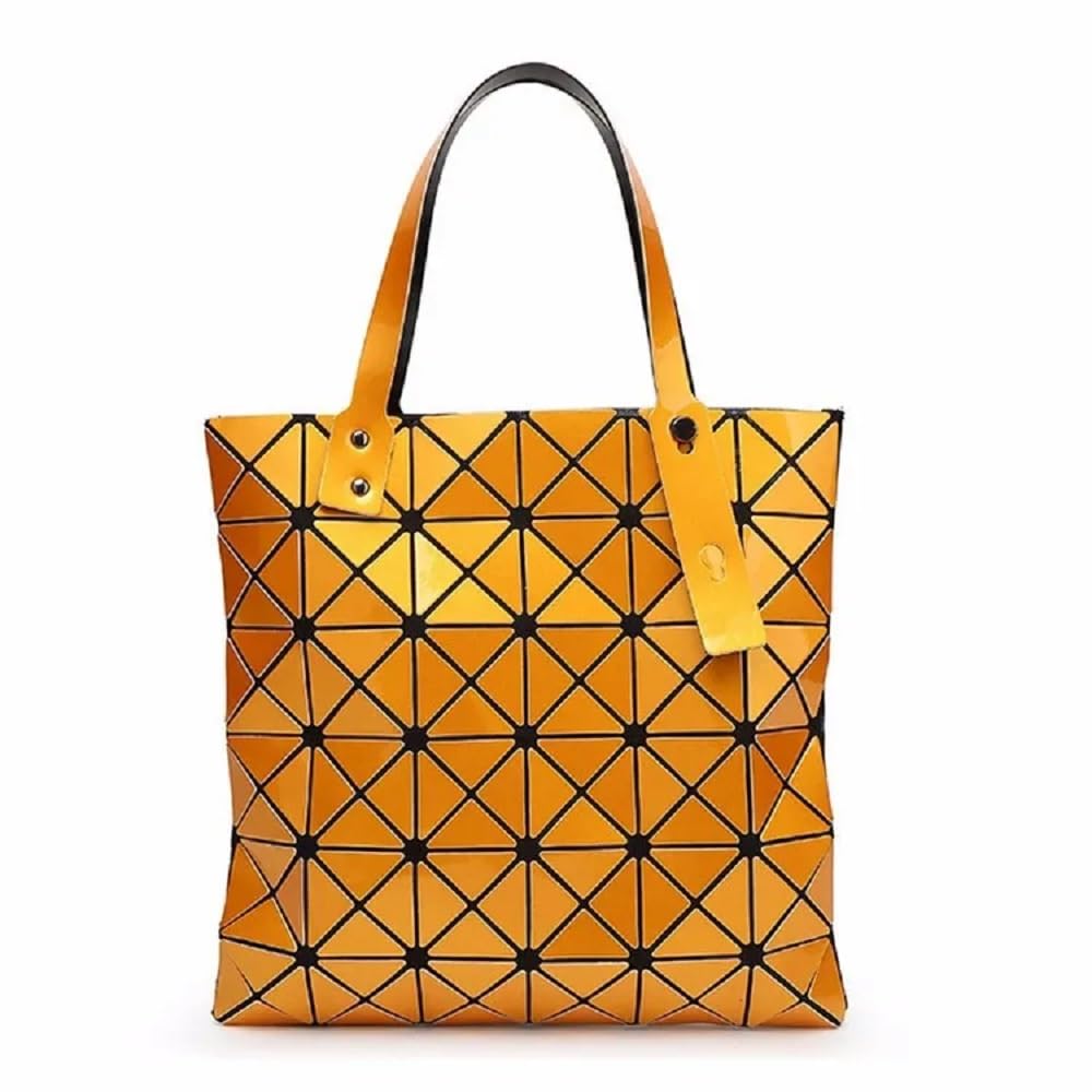 Stylish Geometric Plaid Foldable Tote Bag for Women - Fashionable Casual Shoulder Handbag & Mochila - Perfect for Work, Travel, and Daily Use