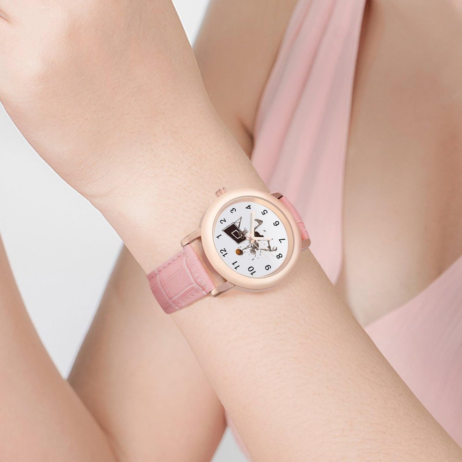 Skeleton Basketball Slam Dunk Women's Watch - Stylish Leather Strap Quartz Watch with Fashion Bracelet Design - Perfect for Sports, Casual Wear & Gift Giving
