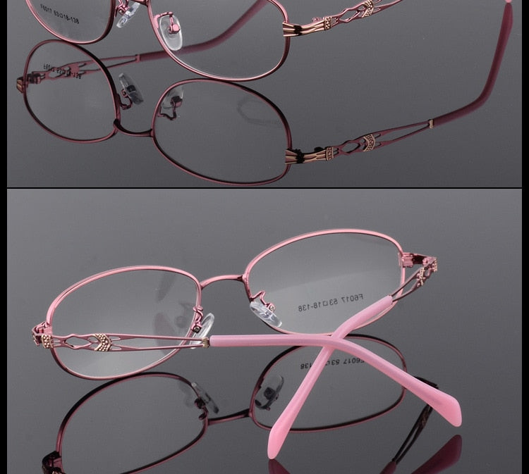 Bclear Women's Eyeglasses Frames - Lightweight Metal Spectacles with Clear Lens (Model F6017) for Work, Reading & Fashion Accessories