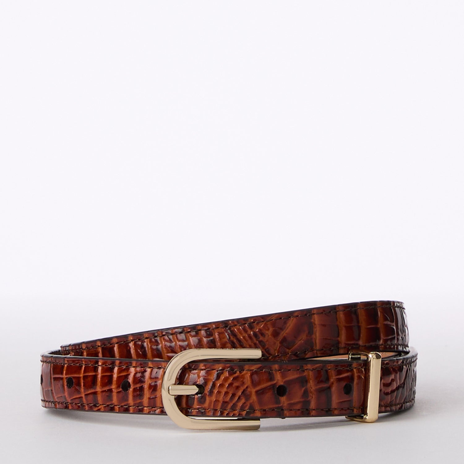 Slim Leather Belt with Gold Buckle for Women & Men - Stylish Waist Accessory for Office, Jeans & Formal Wear