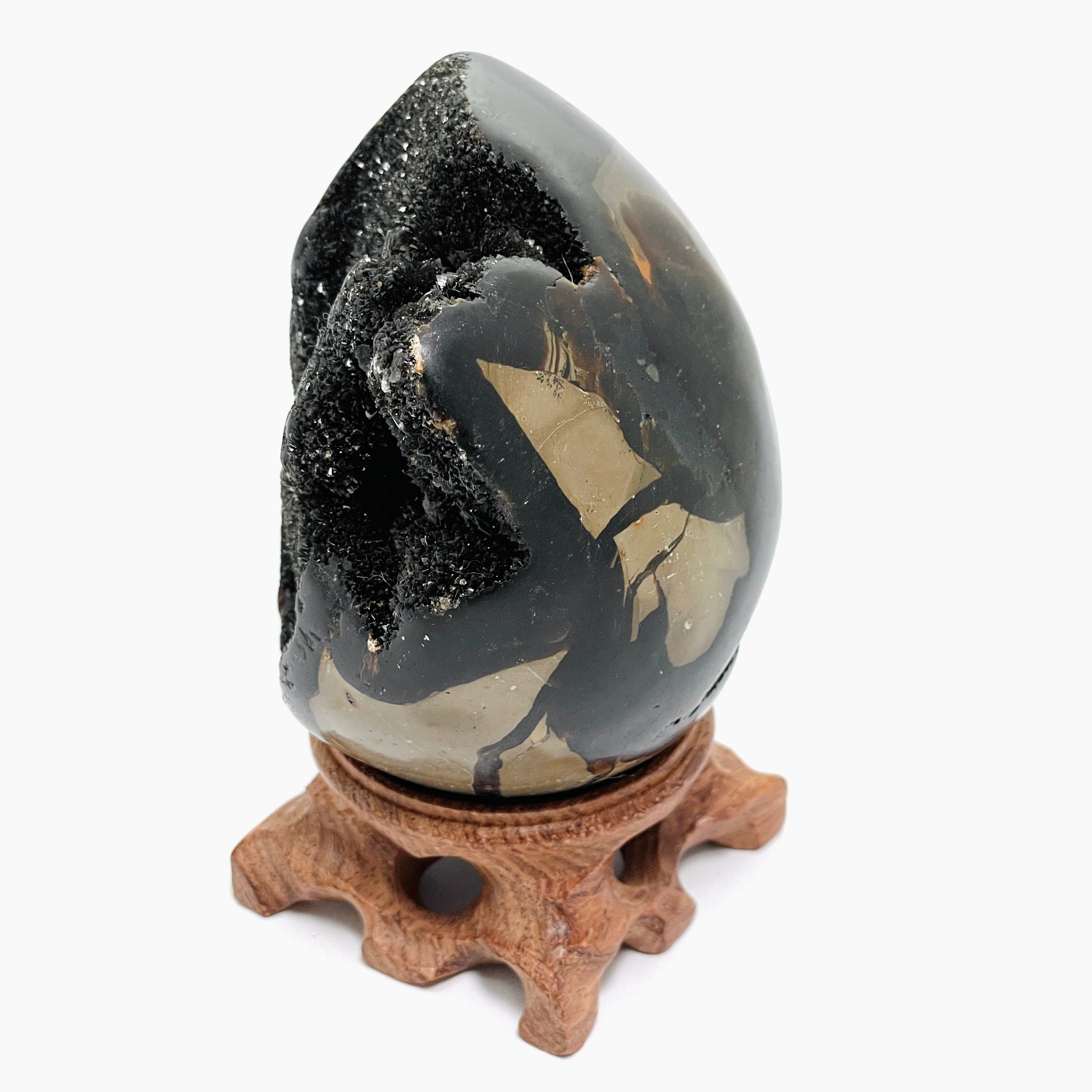 Natural Septarian Egg Stone - Unique Healing Crystal for Meditation, Home Decor & Spiritual Gifts | Perfect for Yoga Spaces, Office Desks & Crystal Collections