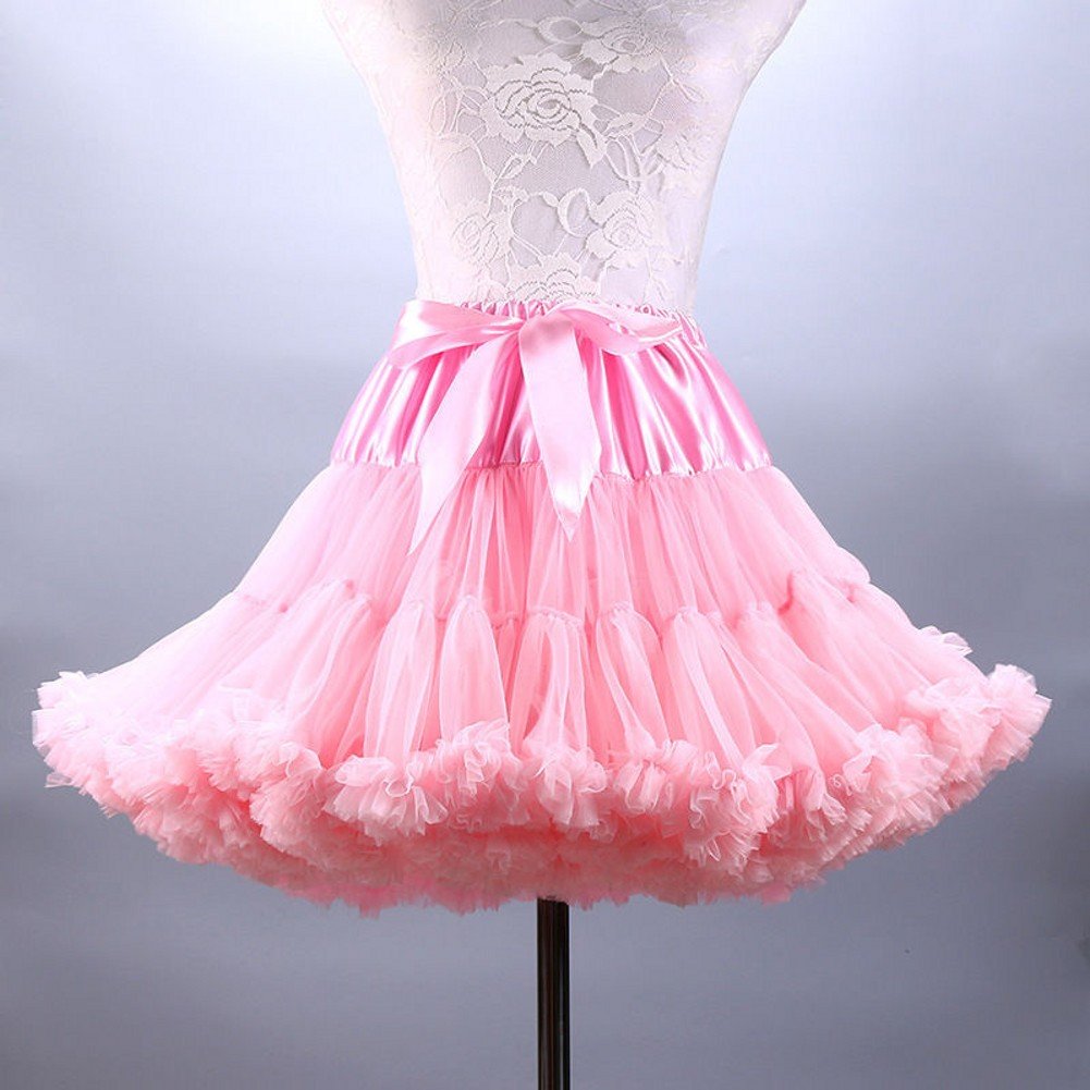 FOLOBE Women's Tulle Petticoat - Soft Puffy Tutu Skirt for Ballet Dance & Costume - Multi-Layer Fluffy Underskirt - Perfect for Dance Recitals, Photo Shoots, and Princess Dress Up