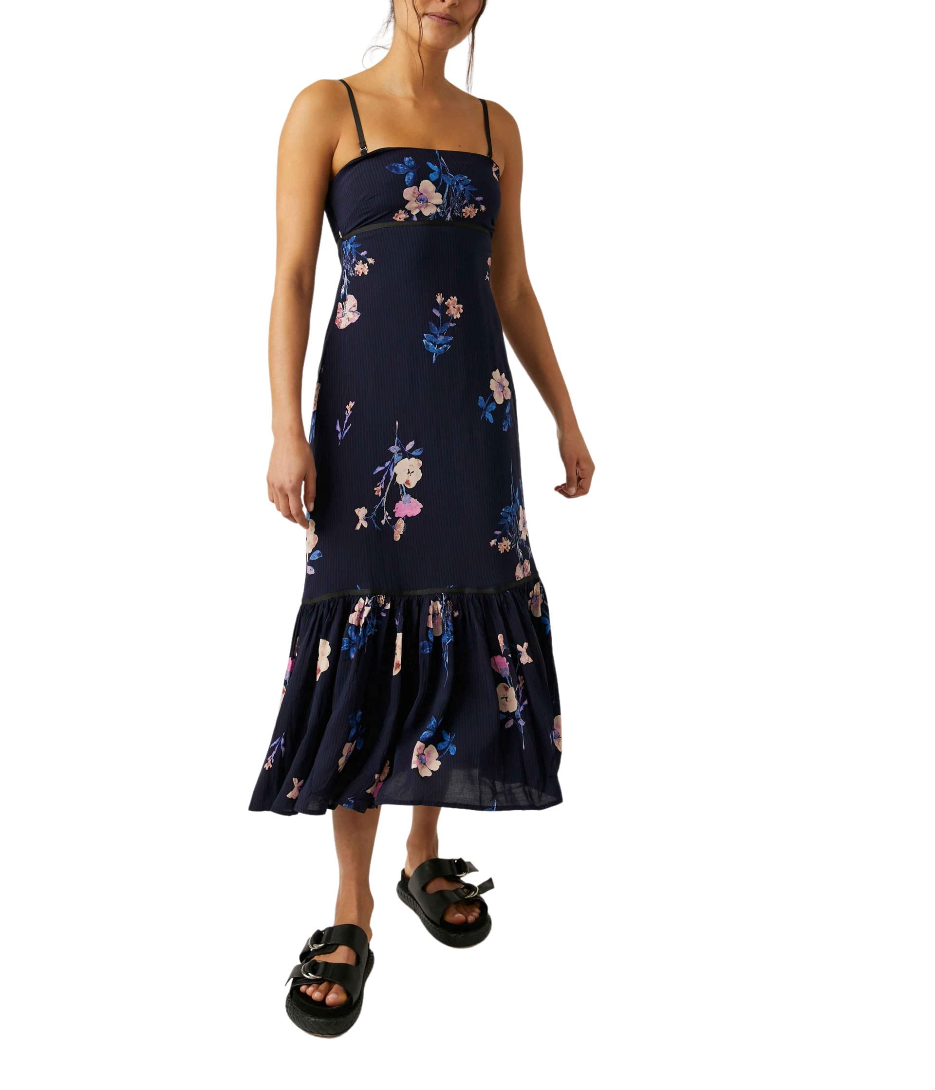 Free People Rosie Posie Floral Print Midi Dress - Boho Chic Summer Dress for Women, Perfect for Beach Vacations, Music Festivals & Date Nights