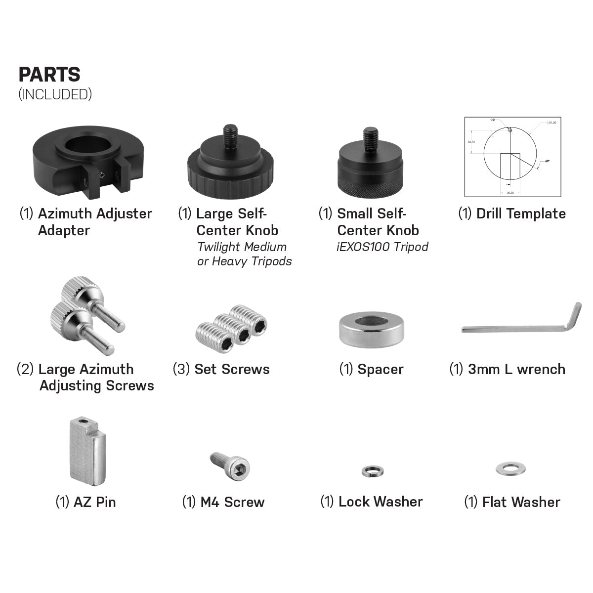 Explore Scientific iEXOS 100 Azimuth Adjuster Adapter - Premium Telescope Mount Accessory for Astronomy Enthusiasts | Perfect for Stargazing, Astrophotography & Backyard Observations