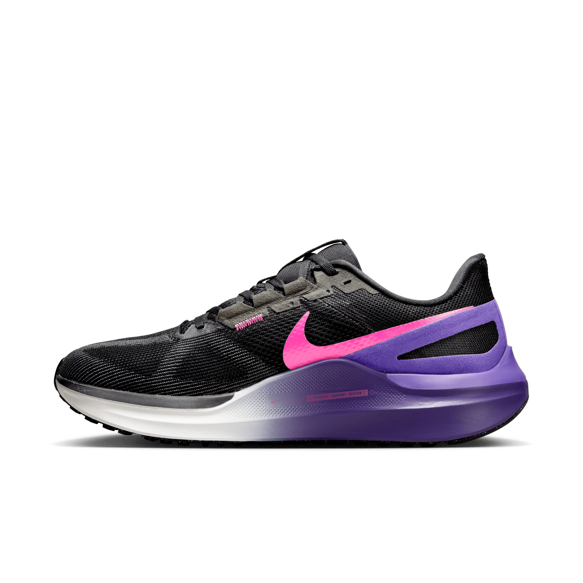 Men's Running Shoes - Nike Structure 25 (Black/Laser Fuchsia Anthracite) | Lightweight Cushioned Sneakers for Jogging & Gym Workouts