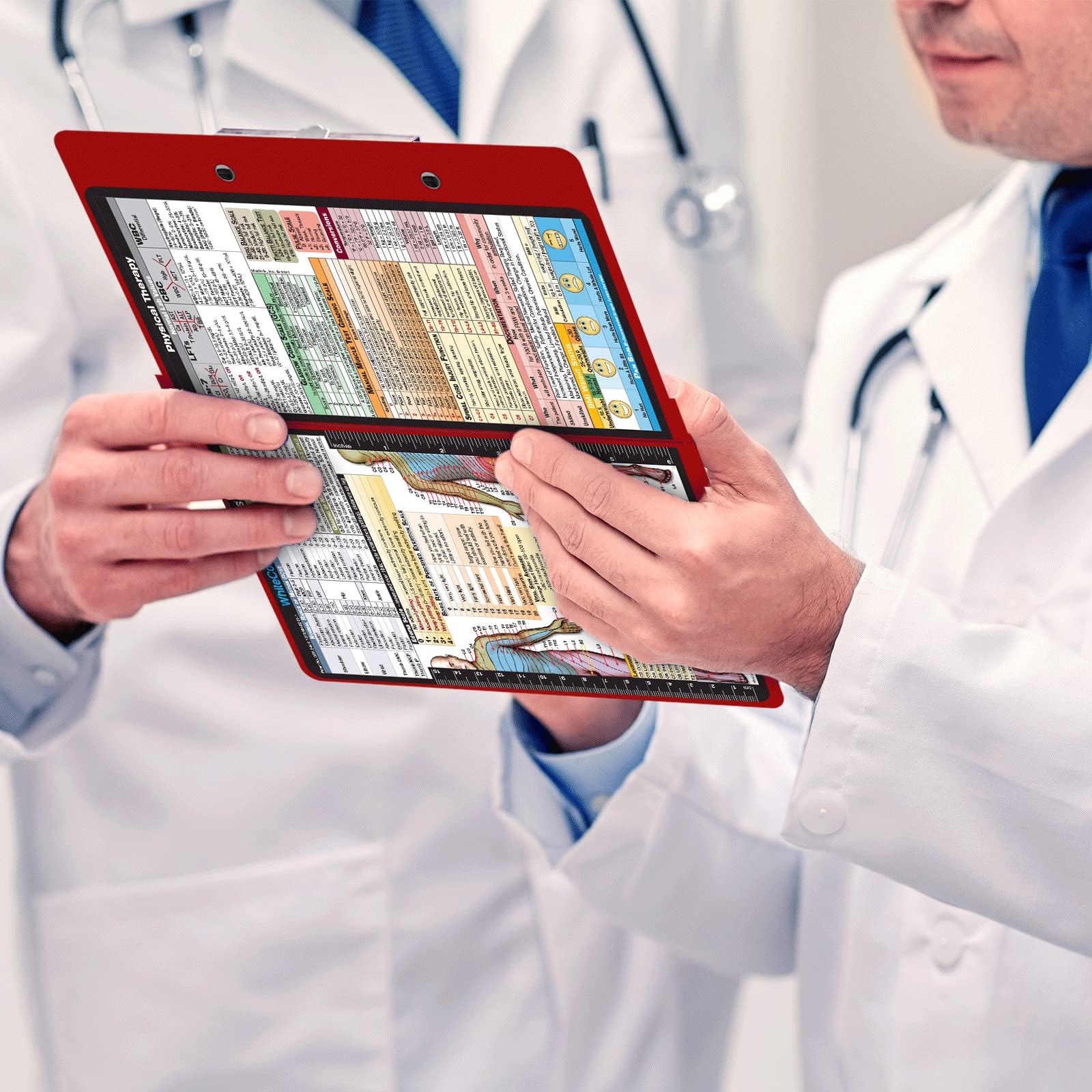 Whitecoat Clipboard® - Red Physical Therapy Clipboard with Durable Plastic & Stainless Steel Clip - Perfect for Nurses, Doctors & Healthcare Professionals in Hospitals & Clinics