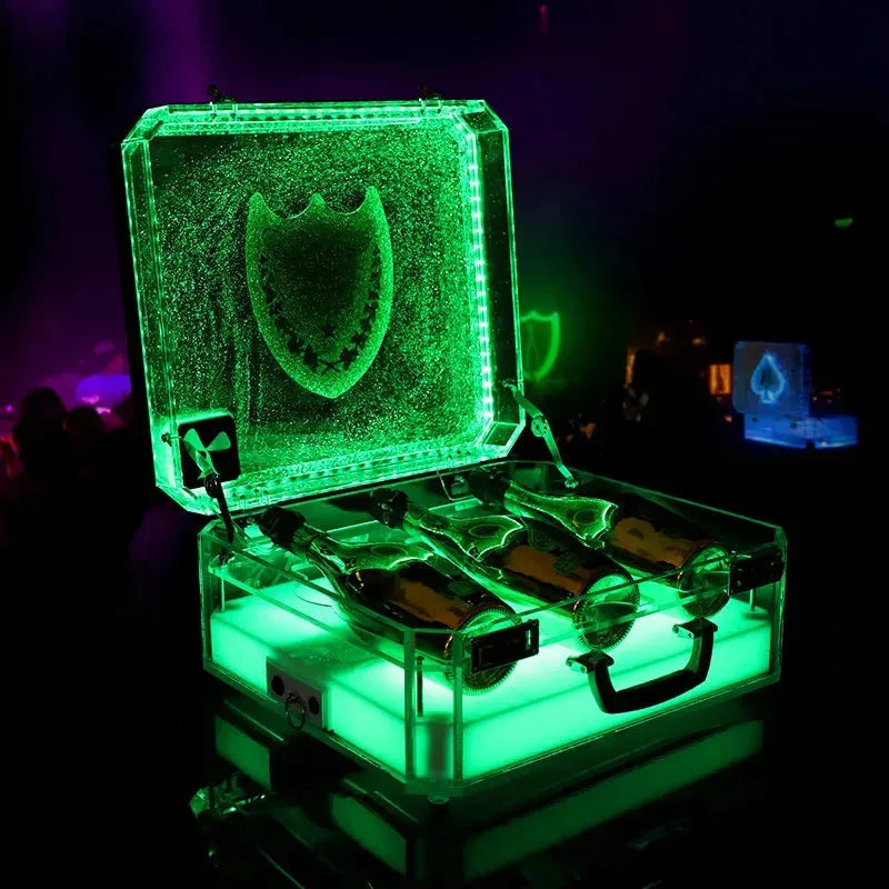 Ace of Spade LED Champagne Bottle Display Case - Rechargeable Glow Bar Presenter for Nightclub, Party & Lounge - Perfect for VIP Bottle Service & Special Events
