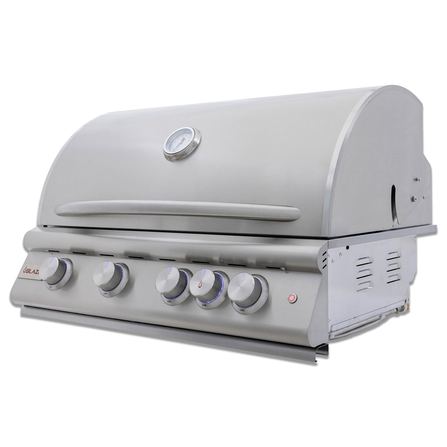 Blaze Grills BLZ4LTE7NG 32-Inch 4-Burner Premium LTE+ Natural Gas Grill with Rear Burner & Built-In Lighting System - Perfect for Backyard BBQs, Outdoor Cooking & Entertaining