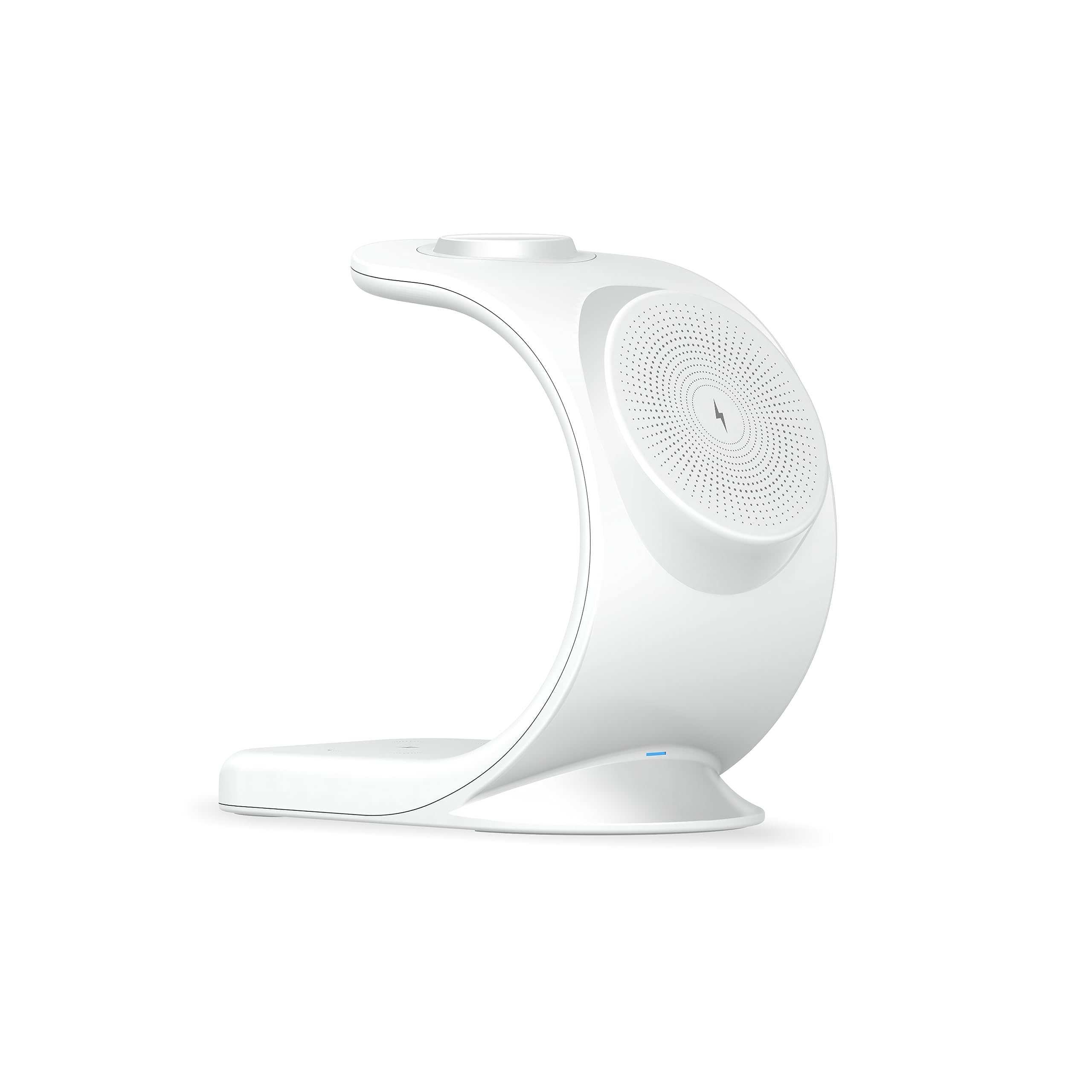 3-in-1 Magnetic Wireless Charging Station for iPhone 14/13/12, Apple Watch Series 9/8/7 & AirPods Pro - 18W Fast Qi Magsafe Charger Stand with Nightstand Mode - Perfect for Bedroom, Office and Travel Accessories (White)