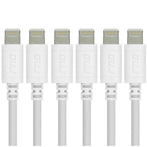Apple Certified Lightning to USB Cable 6ft (6-Pack) - MFi Certified Charging Cord for iPhone 14/13/12/11/X/8/7/6/5, iPad Pro/Air/Mini, iPod - Fast Charging & Sync - Perfect for Home, Office & Travel (White)
