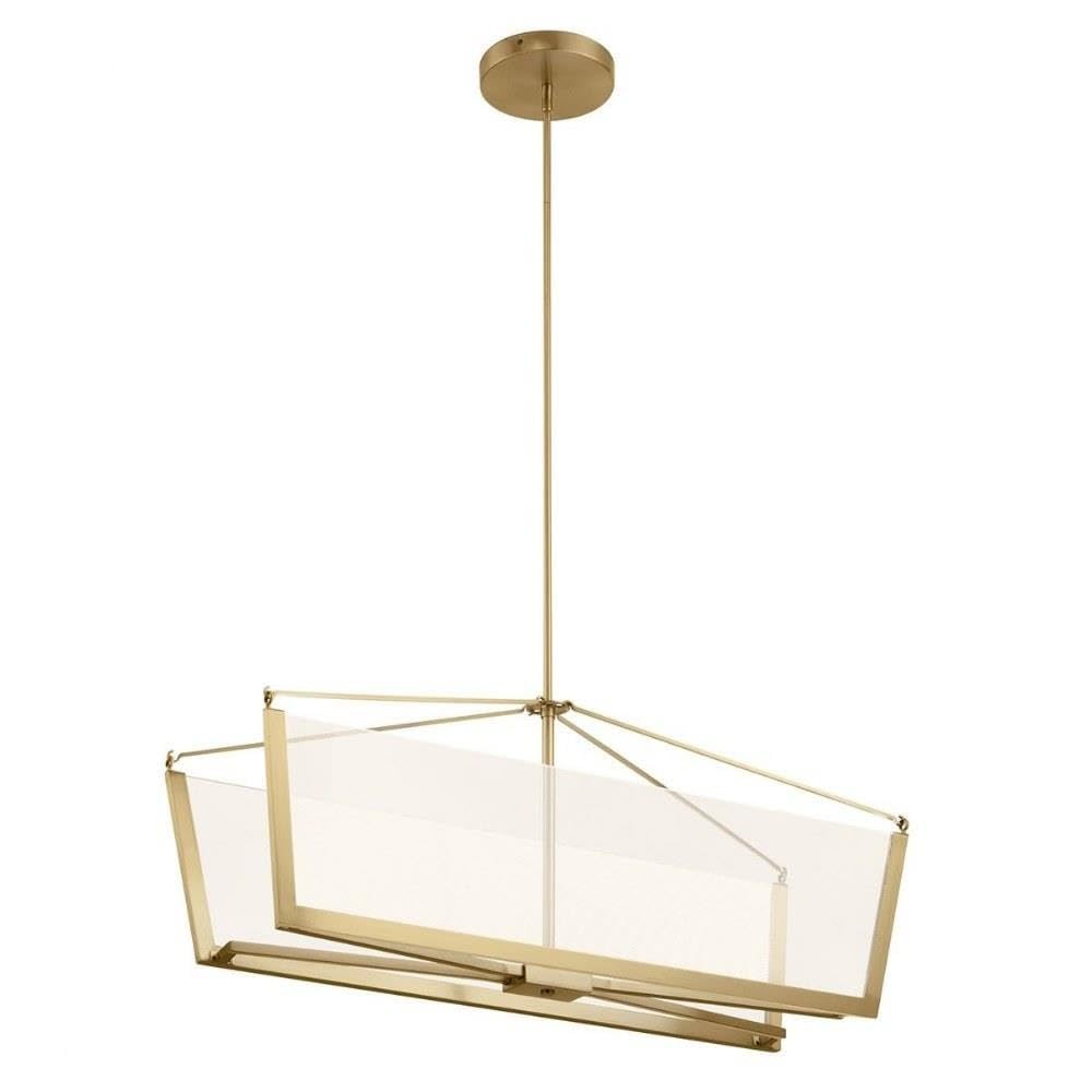 Modern LED Panel Kitchen Island Light Fixture with Light Guide Acrylic Glass - Champagne Gold Finish for Contemporary Home Lighting | Perfect for Kitchen Islands, Dining Areas & Modern Interior Design