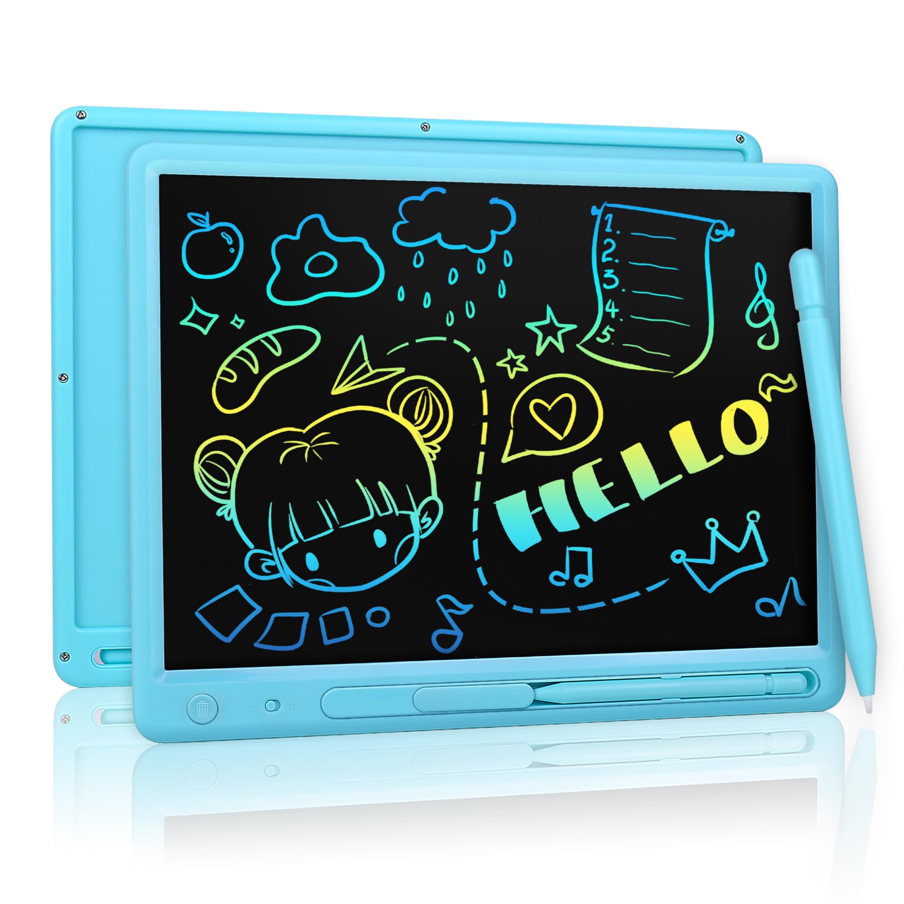 15 Inch LCD Writing Tablet for Kids - Colorful Drawing Doodle Board, Educational Learning Toy for Boys & Girls Ages 3-9 | Perfect Christmas & Birthday Gift for Kids | Ideal for Home, School & Travel Use