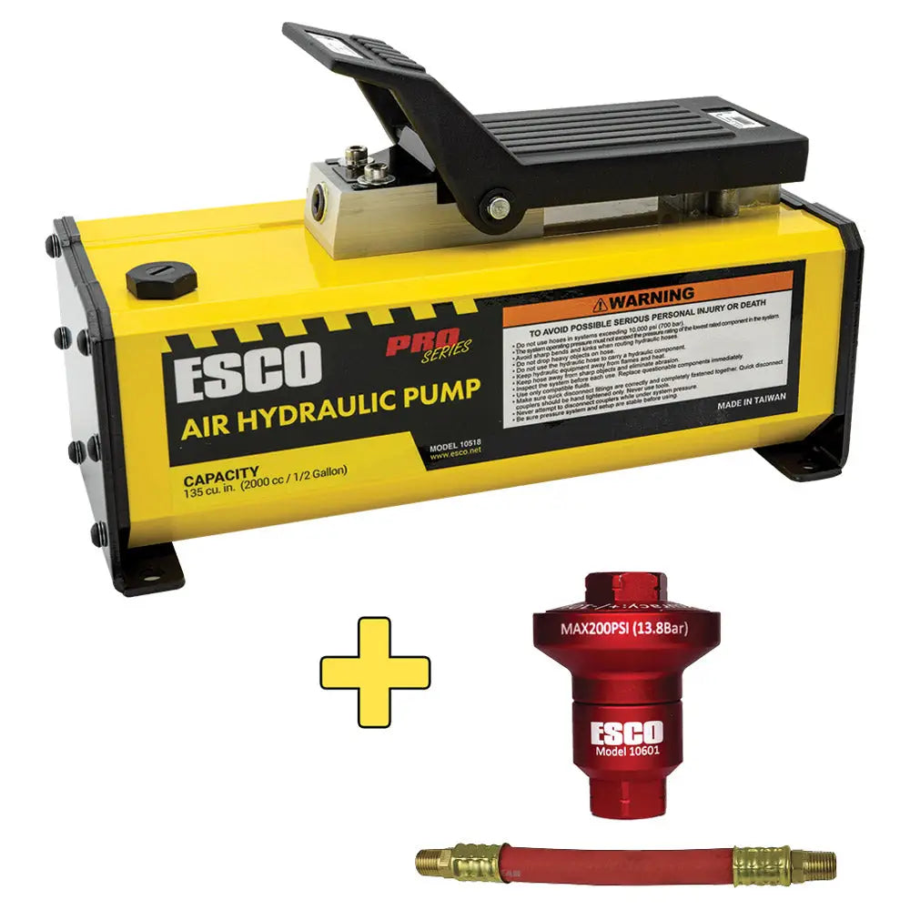 ESCO 10518 1/2 Gallon Air Hydraulic Pump with Free Air Reducer - Perfect for Automotive Repair, Industrial Maintenance & Heavy Equipment Servicing