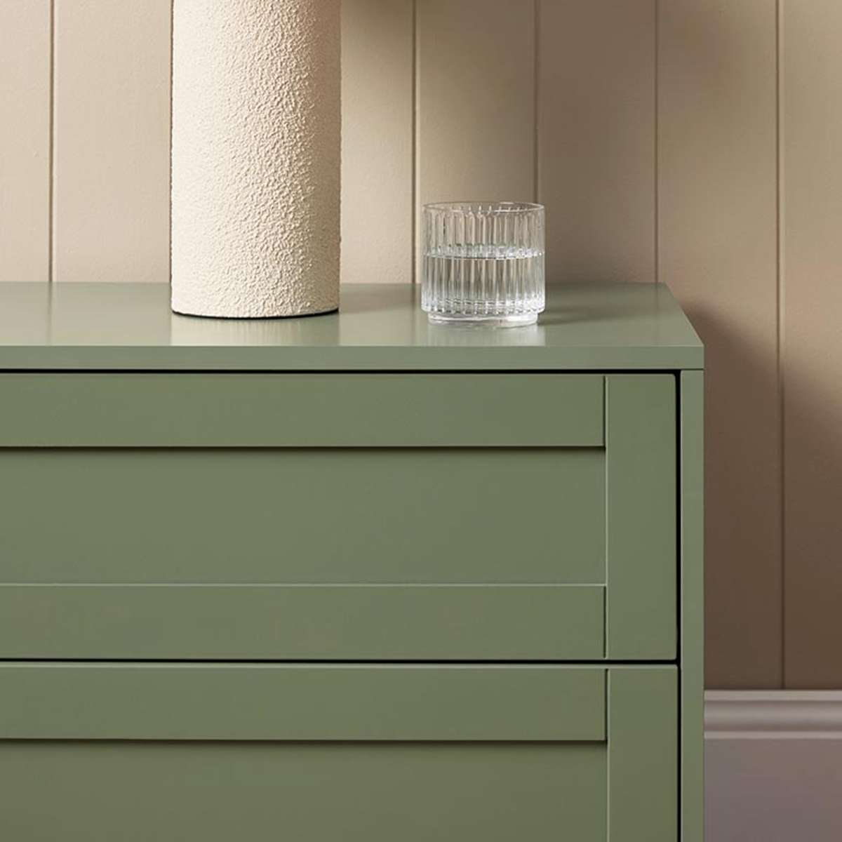 Eros Nightstand - Sage Green Wooden Bedside Table for Bedroom, Living Room & Office | Modern Minimalist Design with Storage Shelf