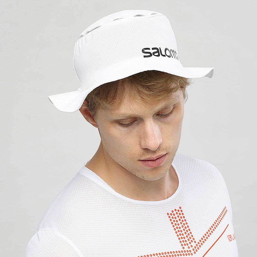 Salomon Unisex S/Lab Speed Bob Hat - Lightweight Running Cap for Men & Women - White/Alloy - Perfect for Hiking, Jogging, and Outdoor Sports