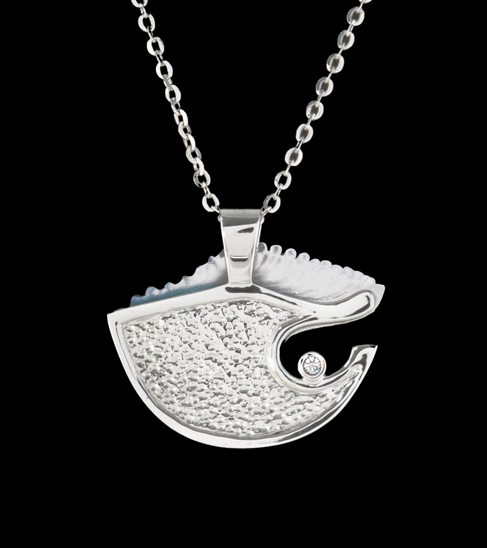 14K White Gold Diamond Wave Pendant Necklace for Women - Elegant Jewelry Gift for Birthday, Anniversary & Special Occasions