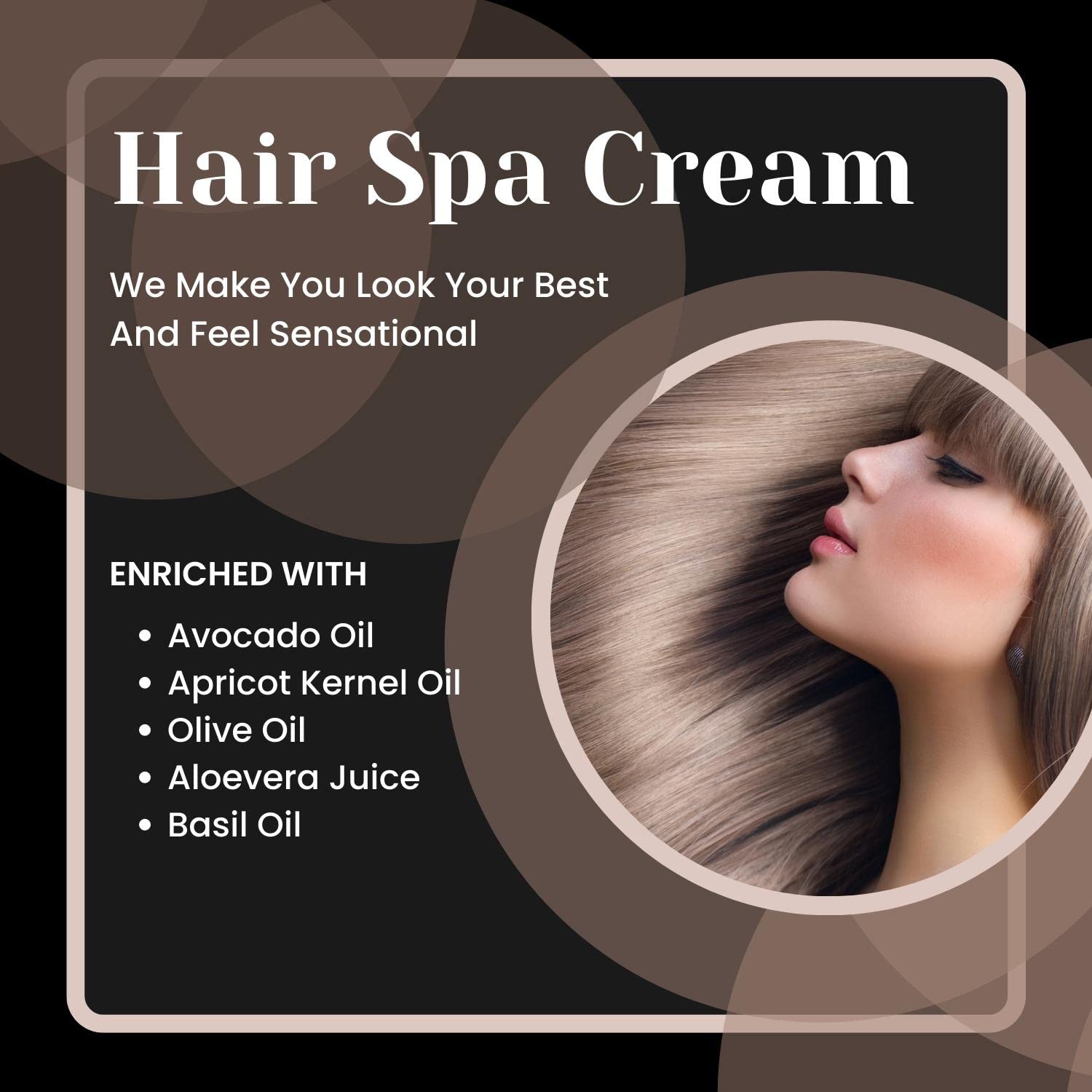 Looks United Avocado Oil, Olive Oil & Apricot Kernel Oil Hair Spa Treatment Cream | Damaged Hair Repair for Women - 300g | Deep Conditioning Mask for Dry, Frizzy & Color-Treated Hair at Home