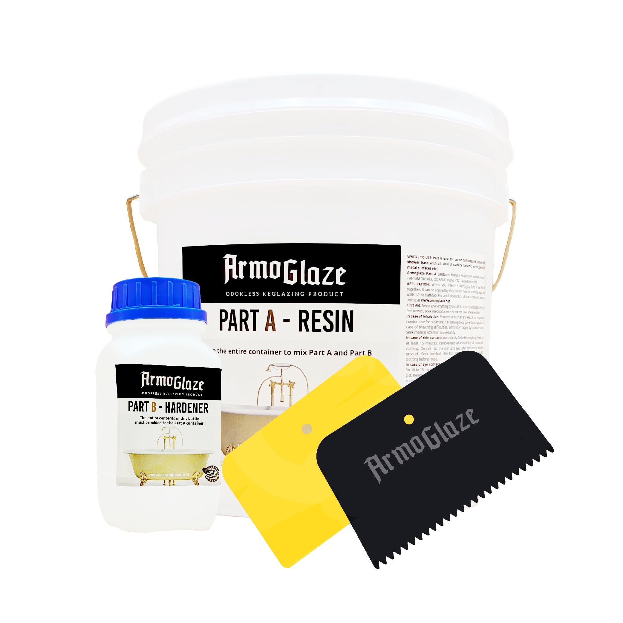 Odorless Bathtub Refinishing Kit – Durable Self-Leveling Epoxy for DIY Reglazing – Works on Porcelain, Fiberglass, Enamel, Acrylic & Cast Iron Tubs – 2.7kg (6 lbs) – Made in USA – Perfect for Bathroom Renovation & Tub Restoration Projects