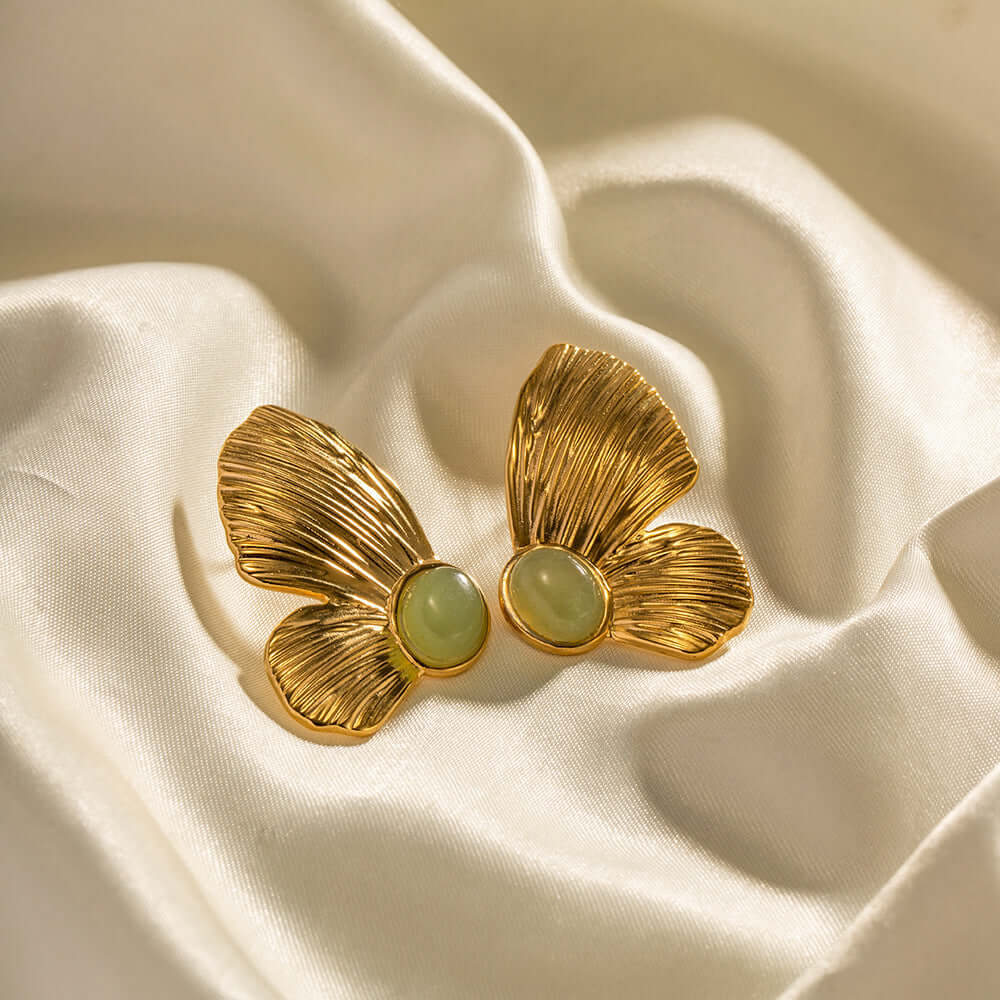 18K Gold Plated Chunky Butterfly Stud Earrings for Women - Fashion Jewelry Gift for Birthday, Anniversary & Valentine's Day | JDE004 | Perfect for Parties, Date Nights & Special Occasions