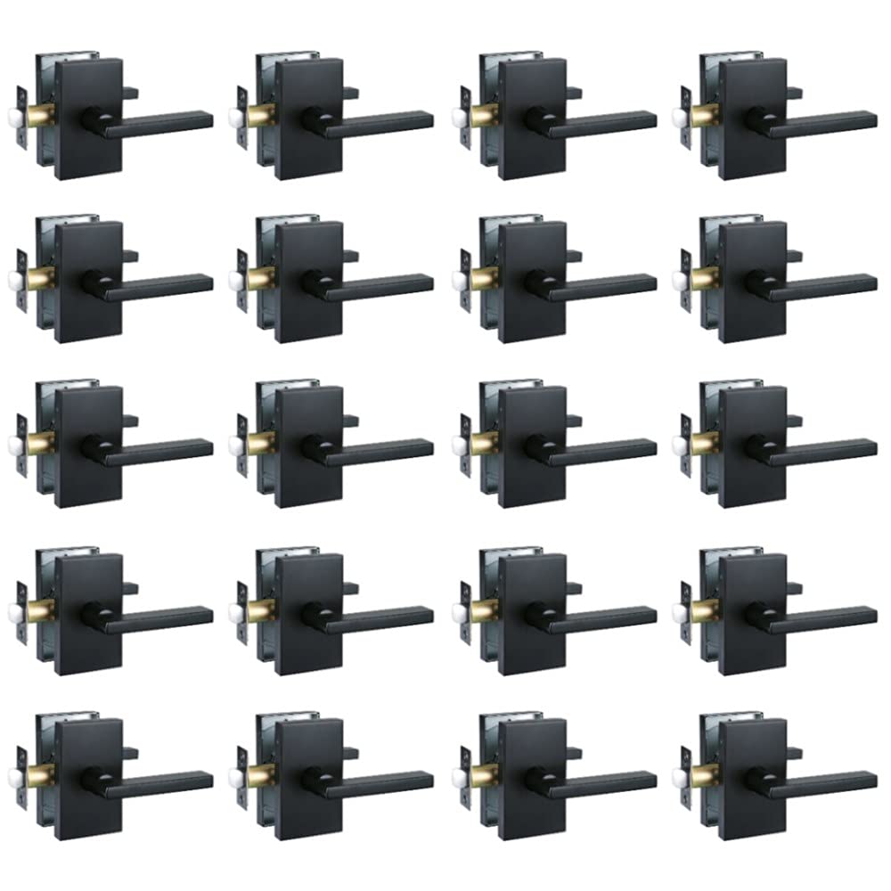 Heavy Duty Door Lever - Left/Right Hand - Matt Black - 20 Pack for Hall & Closet
