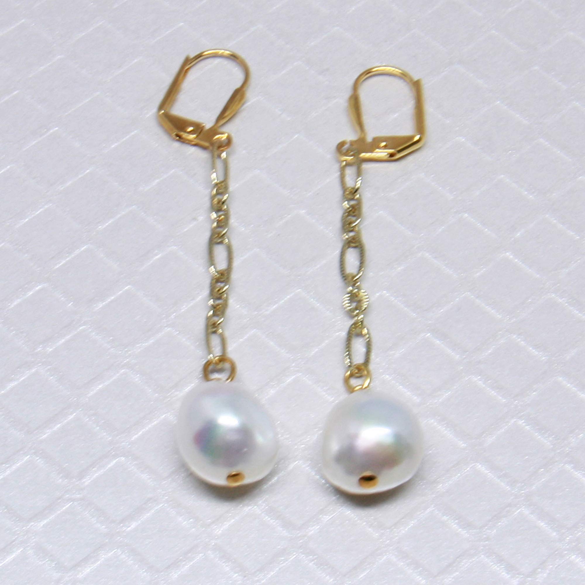 Handmade Freshwater Baroque Pearl Earrings with Gold Chain - Real Pearl Dangle Earrings for Women - Perfect for Weddings, Parties & Everyday Elegance