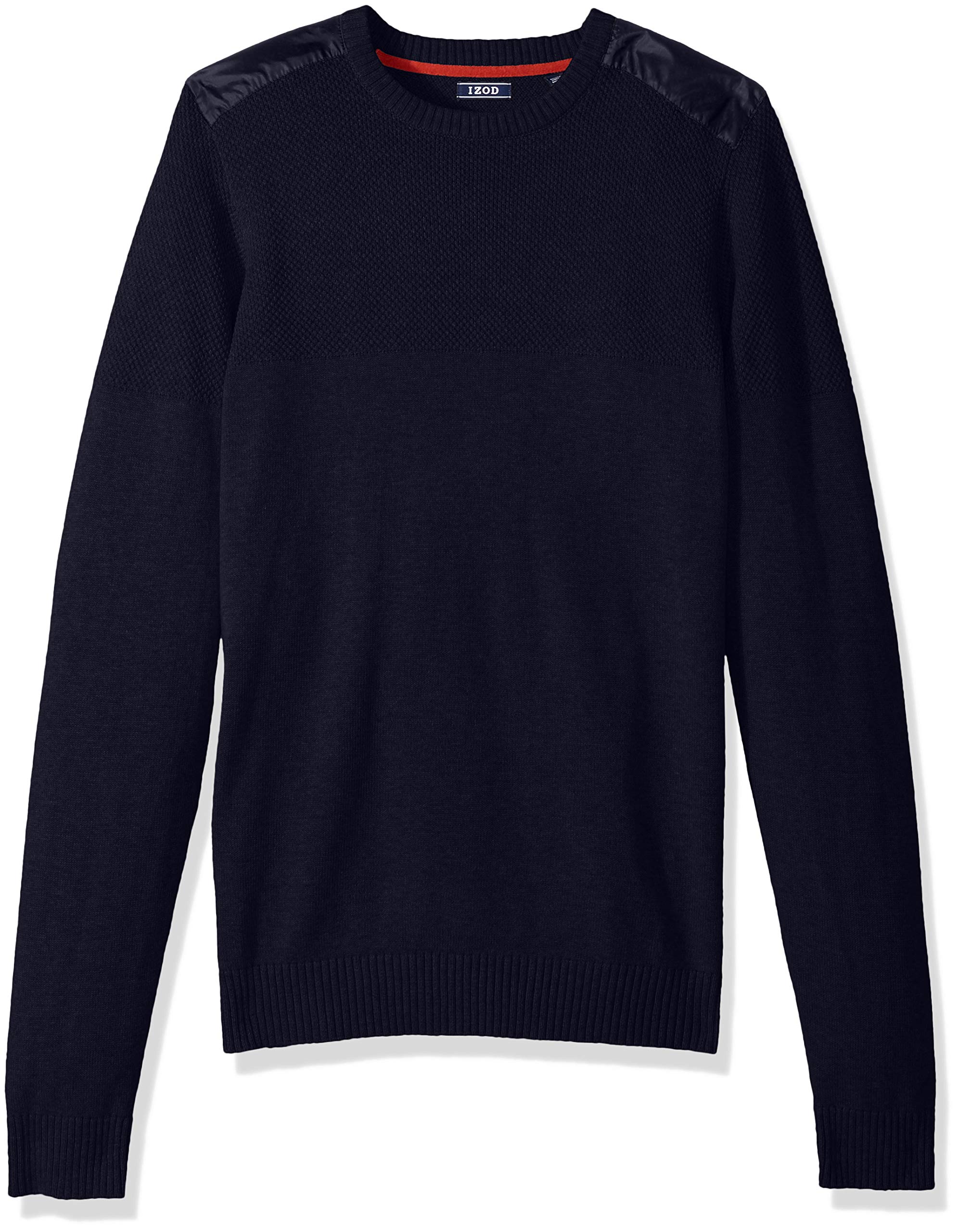 IZOD Men's Big & Tall Newport Stripe 7-Gauge Crewneck Sweater | Warm Winter Knit Pullover for Casual Wear & Office Outfits