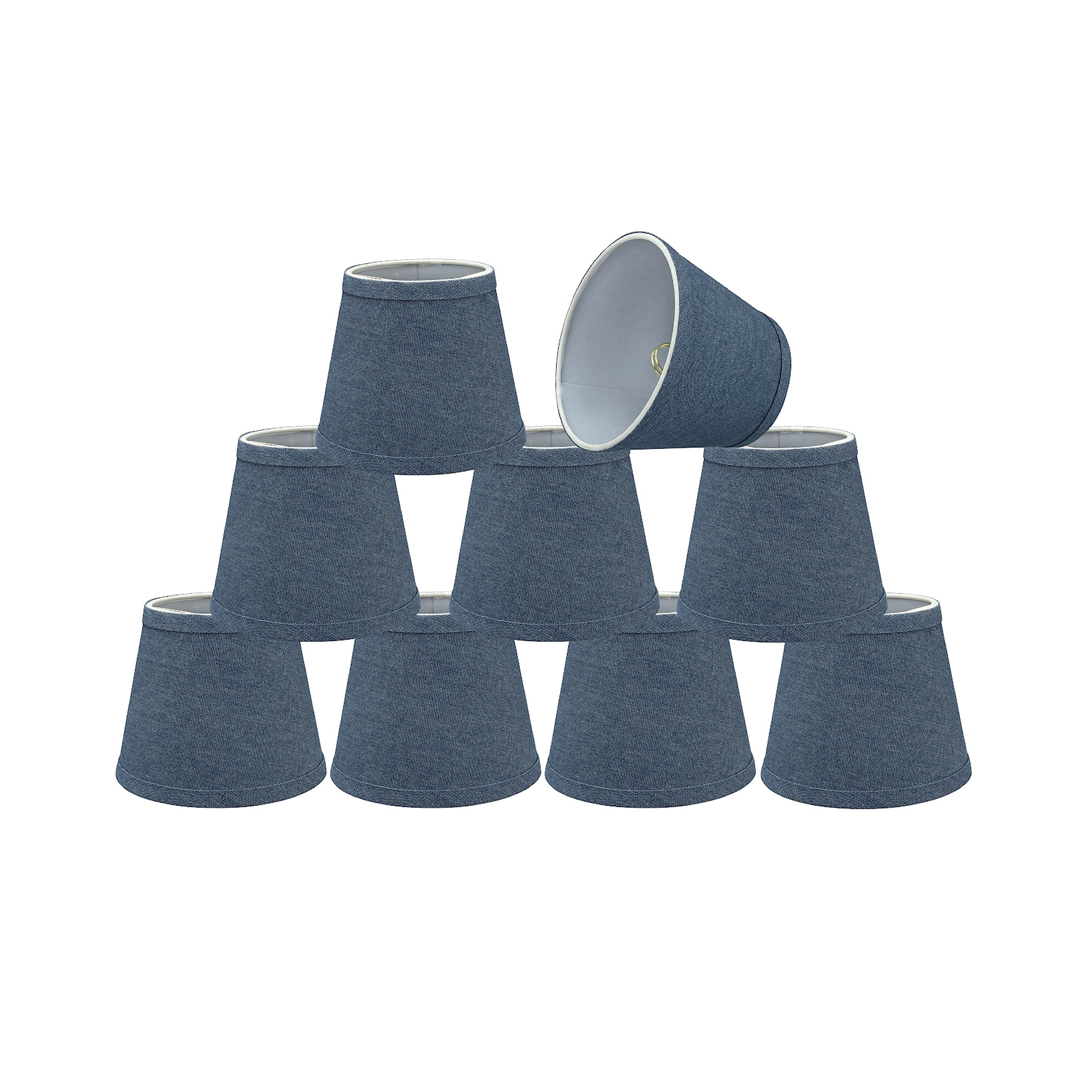 Aspen Creative 32863-9A Small Hardback Empire Chandelier Clip-On Lamp Shade - Washing Blue, 4