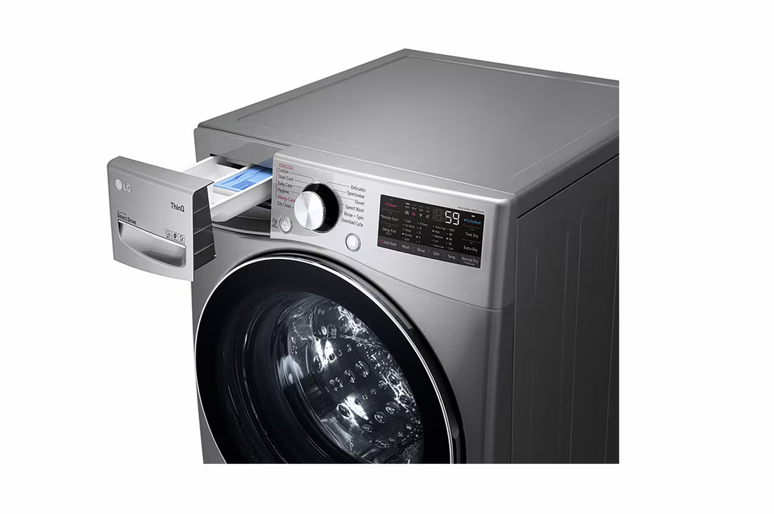 LG 15Kg TurboWash Front Load Washer and Dryer Combo - Energy Efficient Laundry Machine for Home & Apartment Use