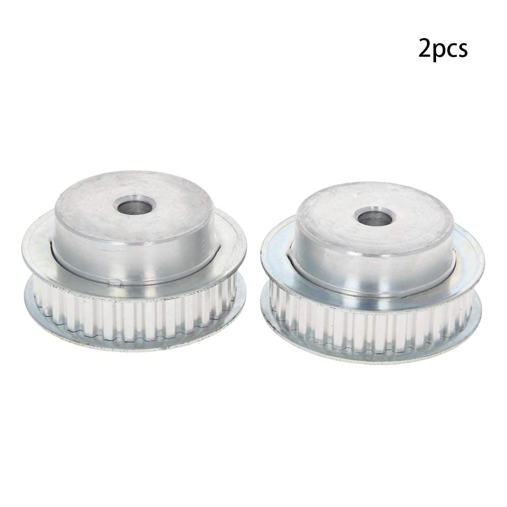 Heyiarbeit 2-Pack Aluminum Alloy Timing Belt Pulley - 31 Teeth, 8mm Bore, Flange Synchronous Wheel for 11mm Belt | Compatible with 3D Printers & CNC Machines | Perfect for DIY Repairs and Industrial Automation Projects
