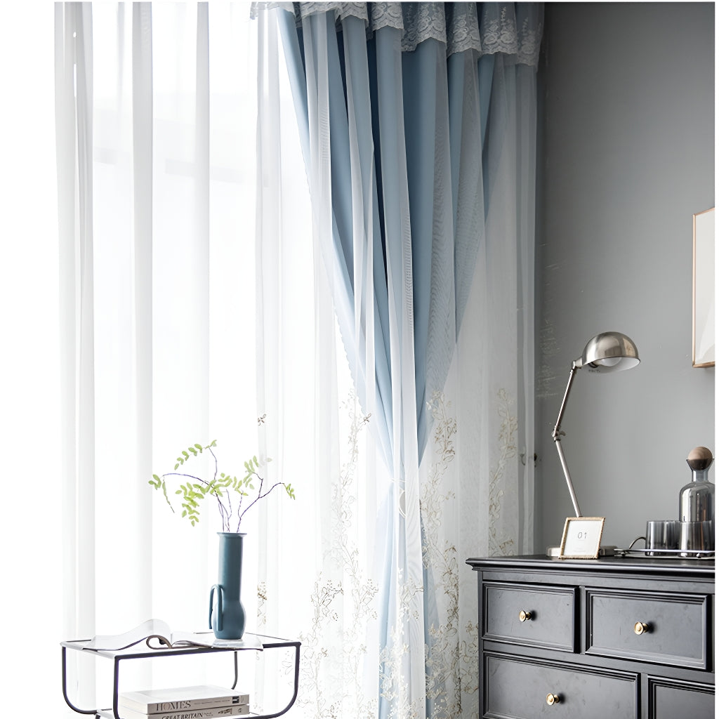 Aniya Two-Layer Room Darkening Blackout Custom Curtains - Thermal Insulated Window Drapes for Bedroom, Living Room & Nursery