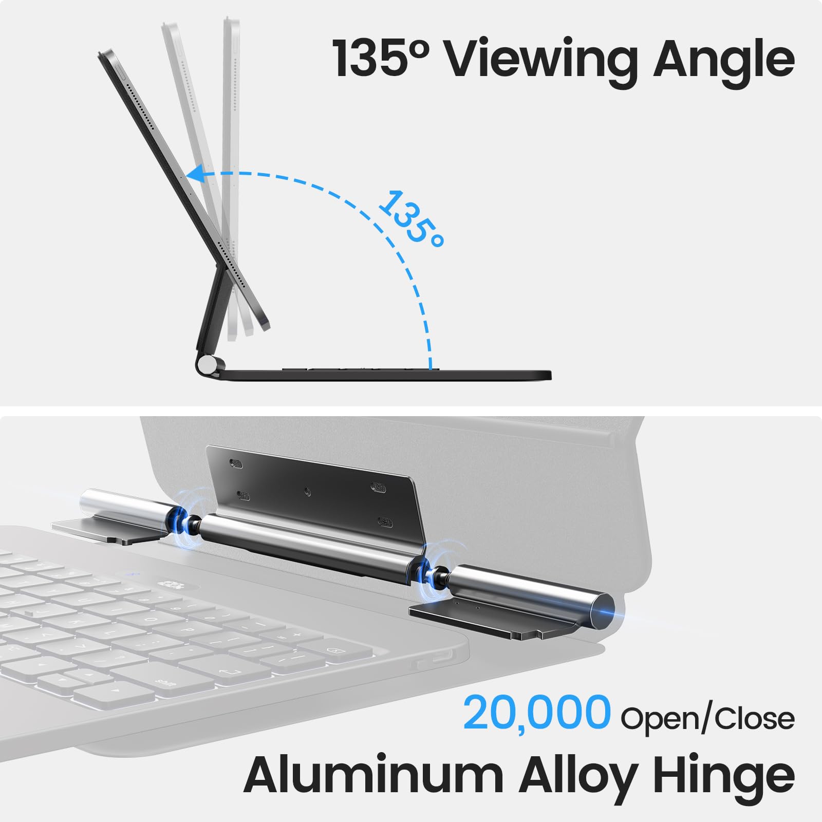 APPS2Car Magnetic Bluetooth Keyboard Case with Floating Stand for iPad Pro 12.9 (6th/5th/4th/3rd Gen) - Slim & Durable Protective Cover - Perfect for Work, Travel & Home Office