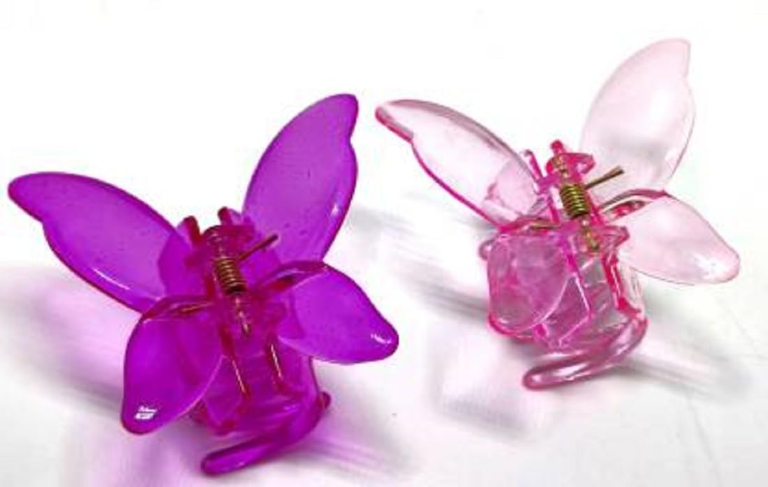**Abrish Transparent Crystal Hair Claw Clips - Non-Slip Matte Jaw Clips for Women & Girls | Butterfly Hair Clutches for Ponytail, Bun & Updo | Durable Unbreakable Hair Accessories**