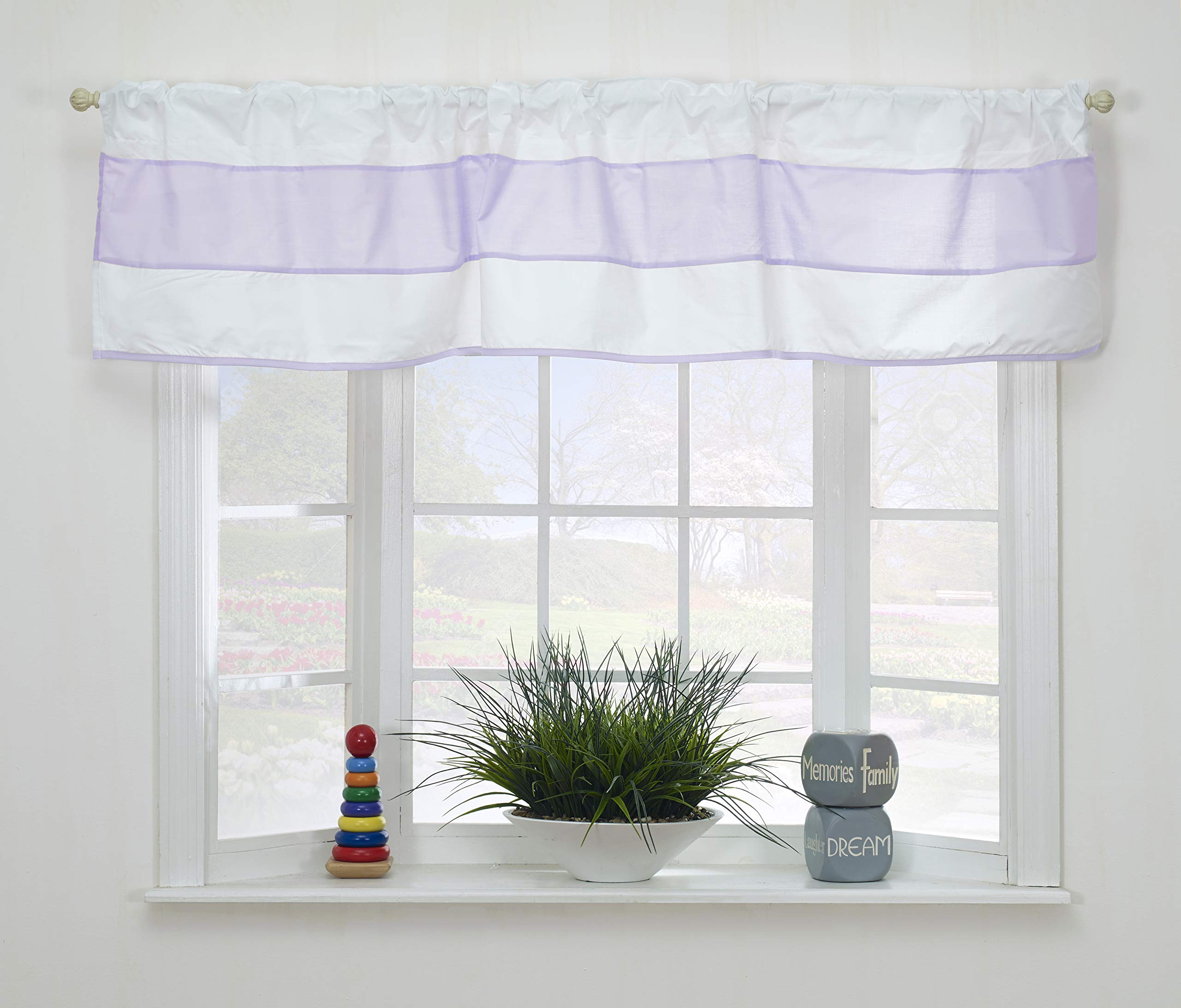 Lavender Baby Doll Lodge Collection Window Valance - Elegant Nursery Curtain Top for Girls' Room Decor & Bedroom Window Treatment