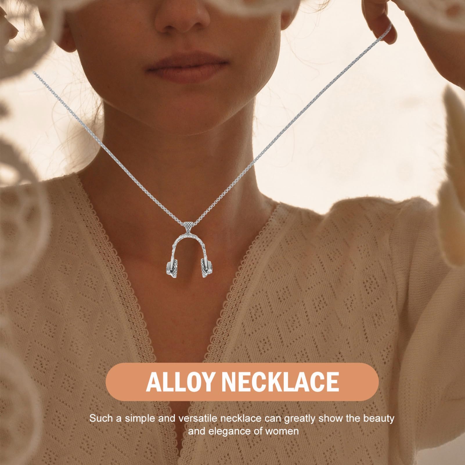 PACKOVE 6 Pcs Headset-Shaped Pendant Necklace Set - Couples Matching Clavicle Chains, Simple & Fashionable Jewelry Gift for Him & Her - Perfect for Valentine's Day, Anniversary & Romantic Dates