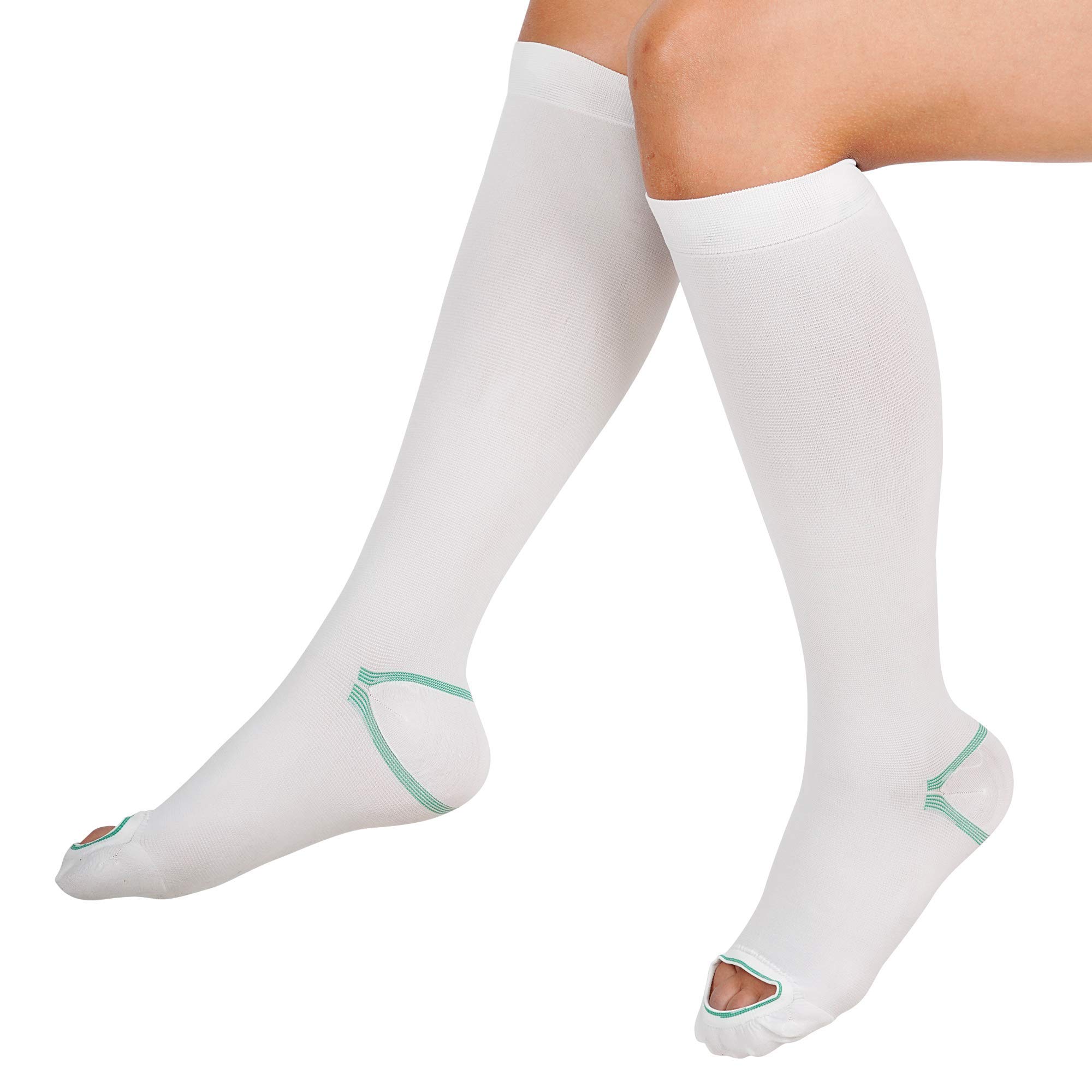 Invera Anti-Embolism Compression Stockings - Knee High Unisex TED Hose Socks 15-20 mmHg Moderate Support for Circulation & Swelling Relief - Perfect for Travel, Pregnancy & Post-Surgery Recovery