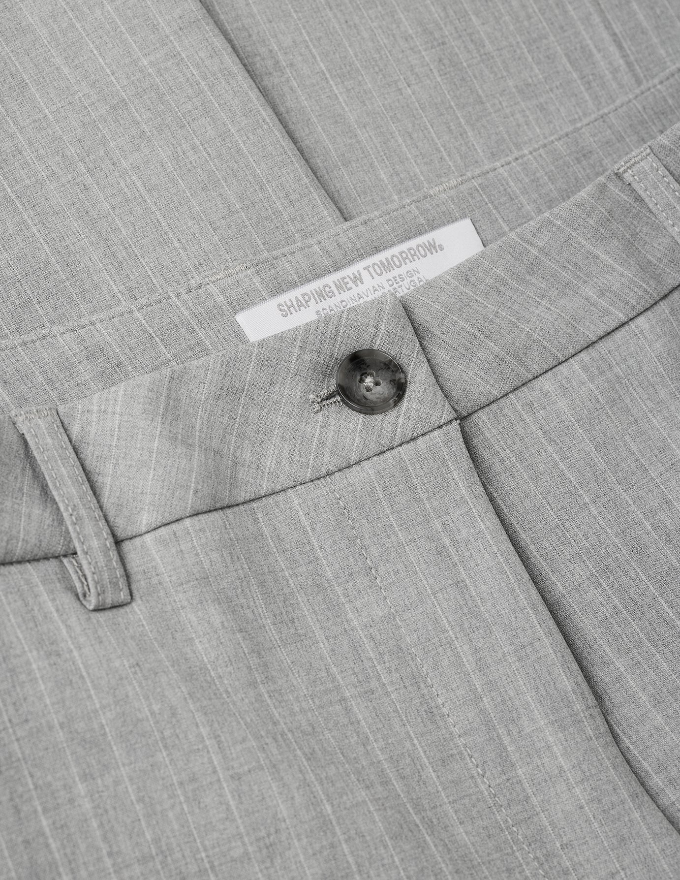 Essential Wide Leg Pants for Women - Light Grey Pinstripe Casual Trousers | Comfortable Office Wear & Everyday Outfits