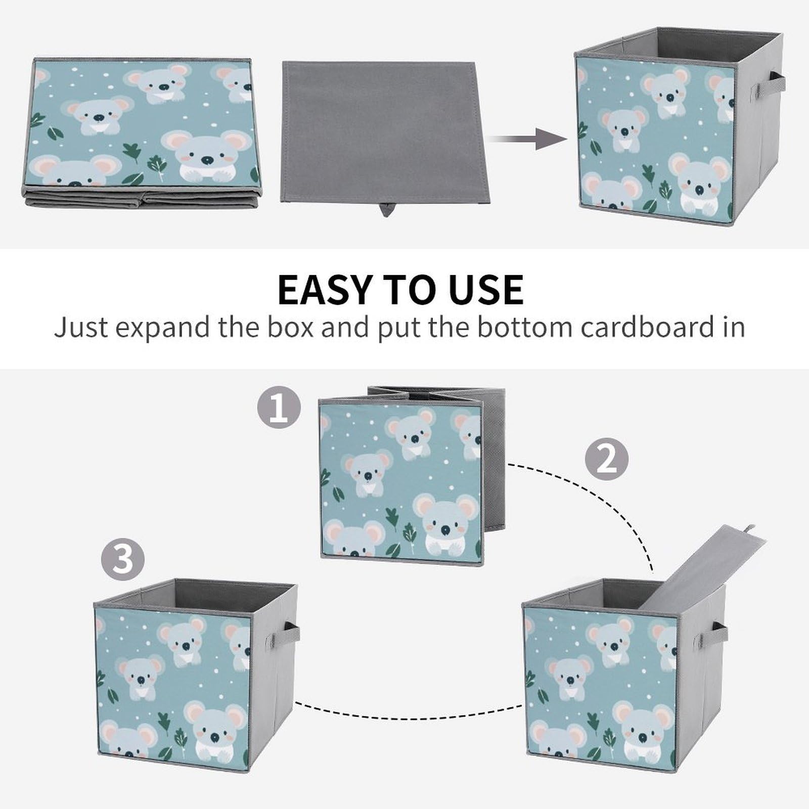 Foldable Storage Cubes with Handles - 6PCS for Home & Office Organizing