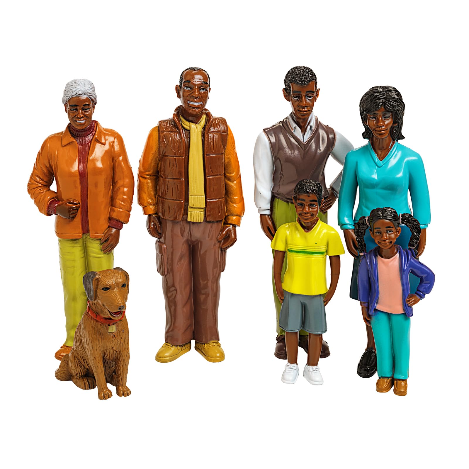 Excellerations Multicultural Family Dolls Set - 4 Ethnicities, 28 Pieces for Pretend Play & Block Play - Perfect for Preschool, Daycare & Homeschool Learning Activities