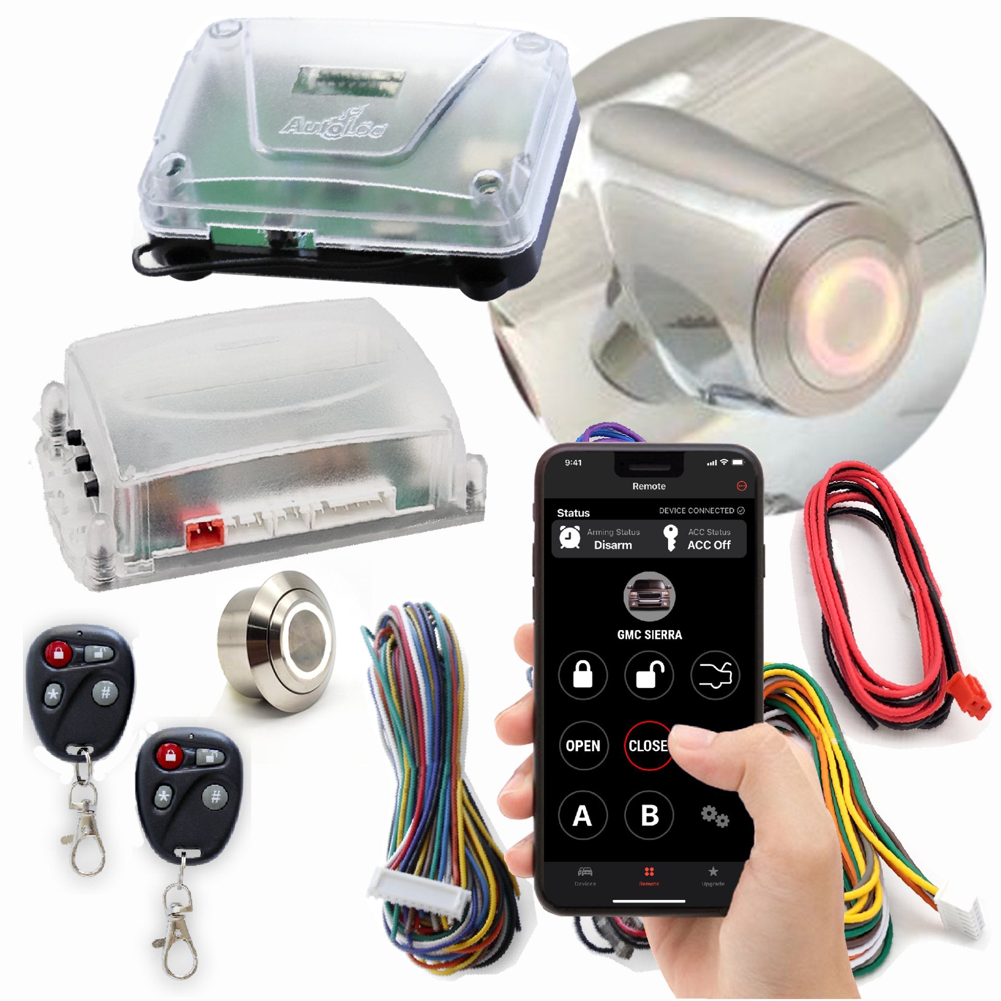1901-1907 Oldsmobile Model B GM Column Insert Billet Push Button & Remote Start Keyless Entry Conversion Kit – Classic Car Restoration & Modern Convenience for Vintage Auto Enthusiasts