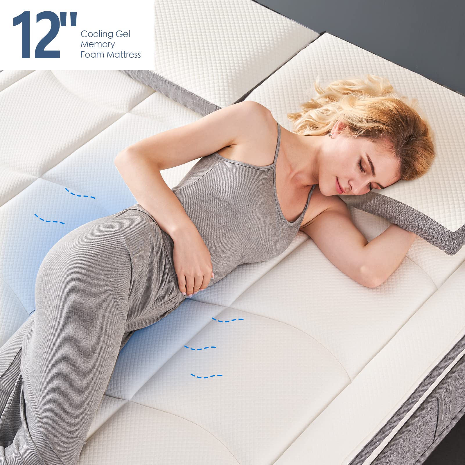 12 Inch Twin Euro Top Hybrid Mattress - Gel Memory Foam & Pocket Springs for Balanced Support, Medium Firm Feel, CertiPUR-US Certified - Perfect for Guest Rooms, Dorms & Small Spaces